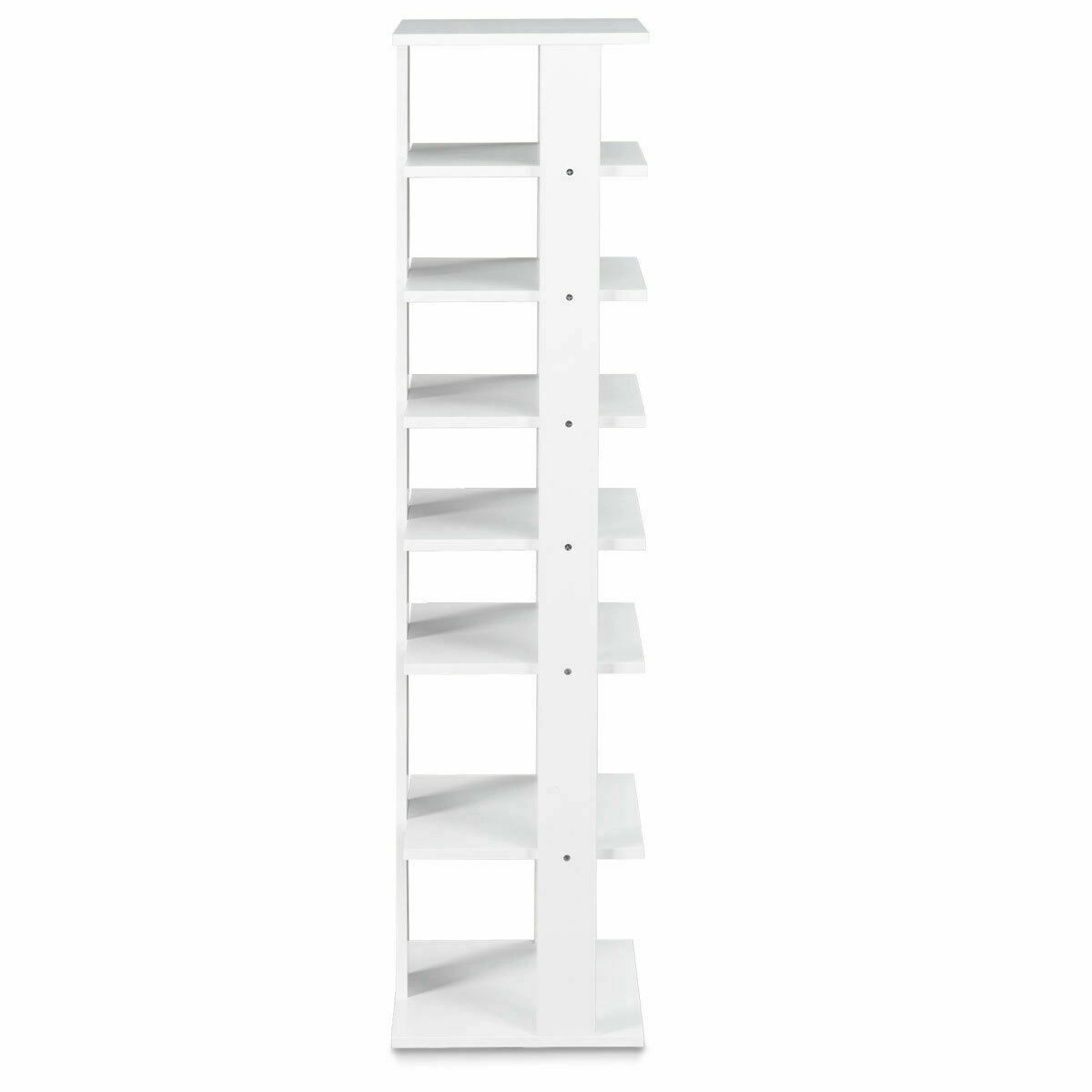SUGIFT 7-Tier Wooden Shoe Storage Stand Shoe Rack Organizer 43.5-in Tall 11-lb Per Shelf Capacity White
