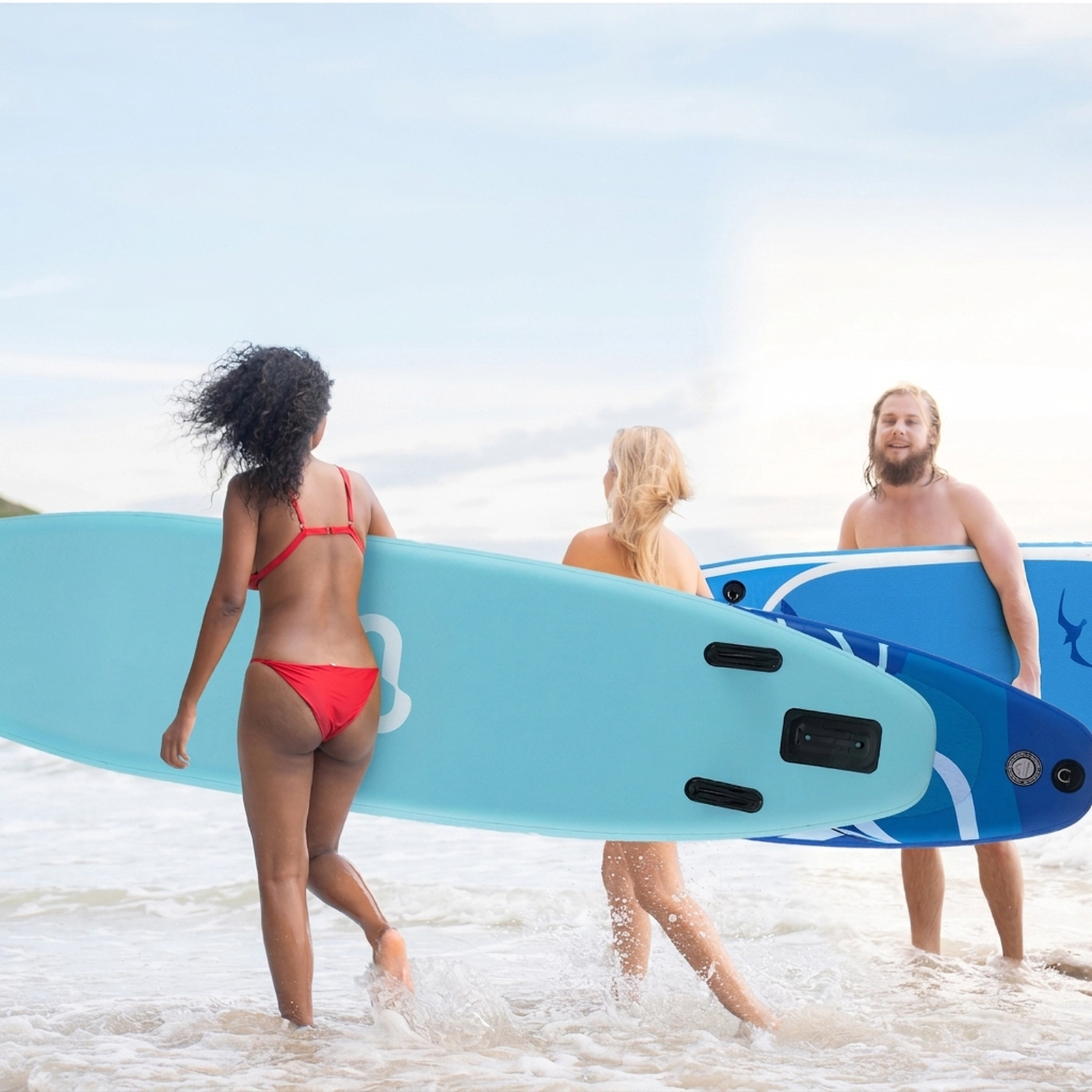 SUGIFT Adult Blue 11-ft Inflatable Paddle Board with Removable Fin and Hand Pump 30-in W 310-lb Rider Capacity