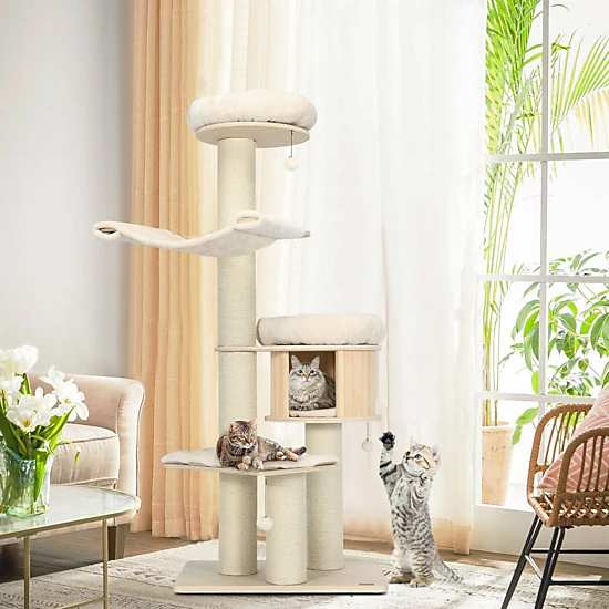 SlickBlue 68.5-Inch Multi-Level Cat Tree with Condo and Perches - JCPenney