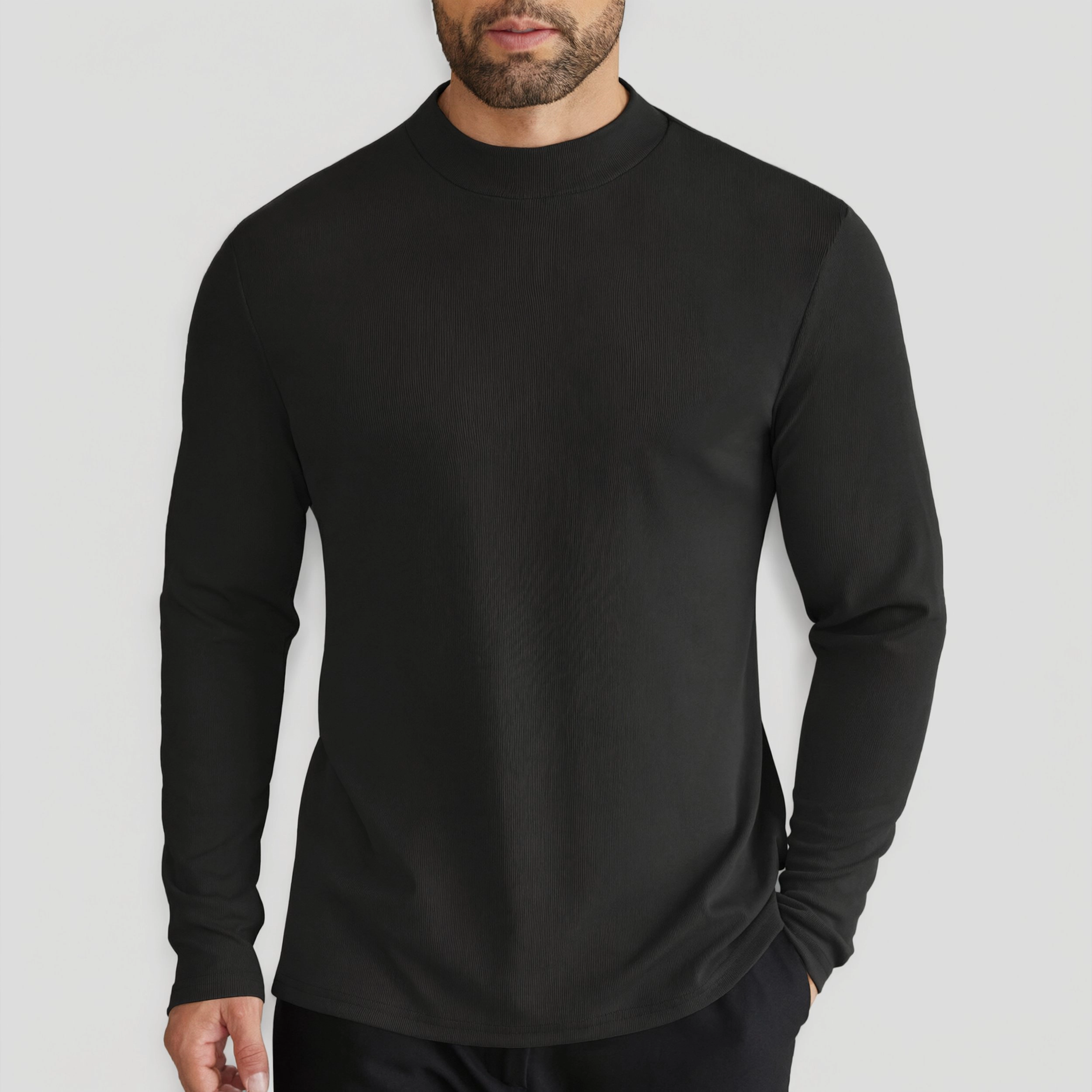 COOFANDY Men's Regular Fit Long Sleeve Mock Neck Top