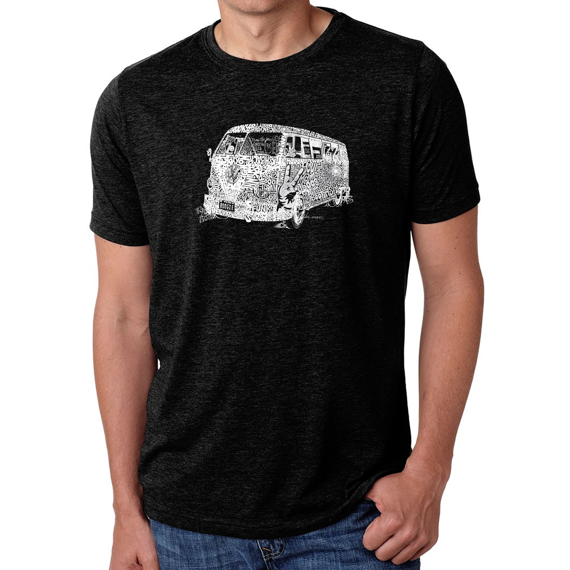 LOS ANGELES POP Art Men's Cotton/Poly Blend Word T-Shirt - THE 70'S