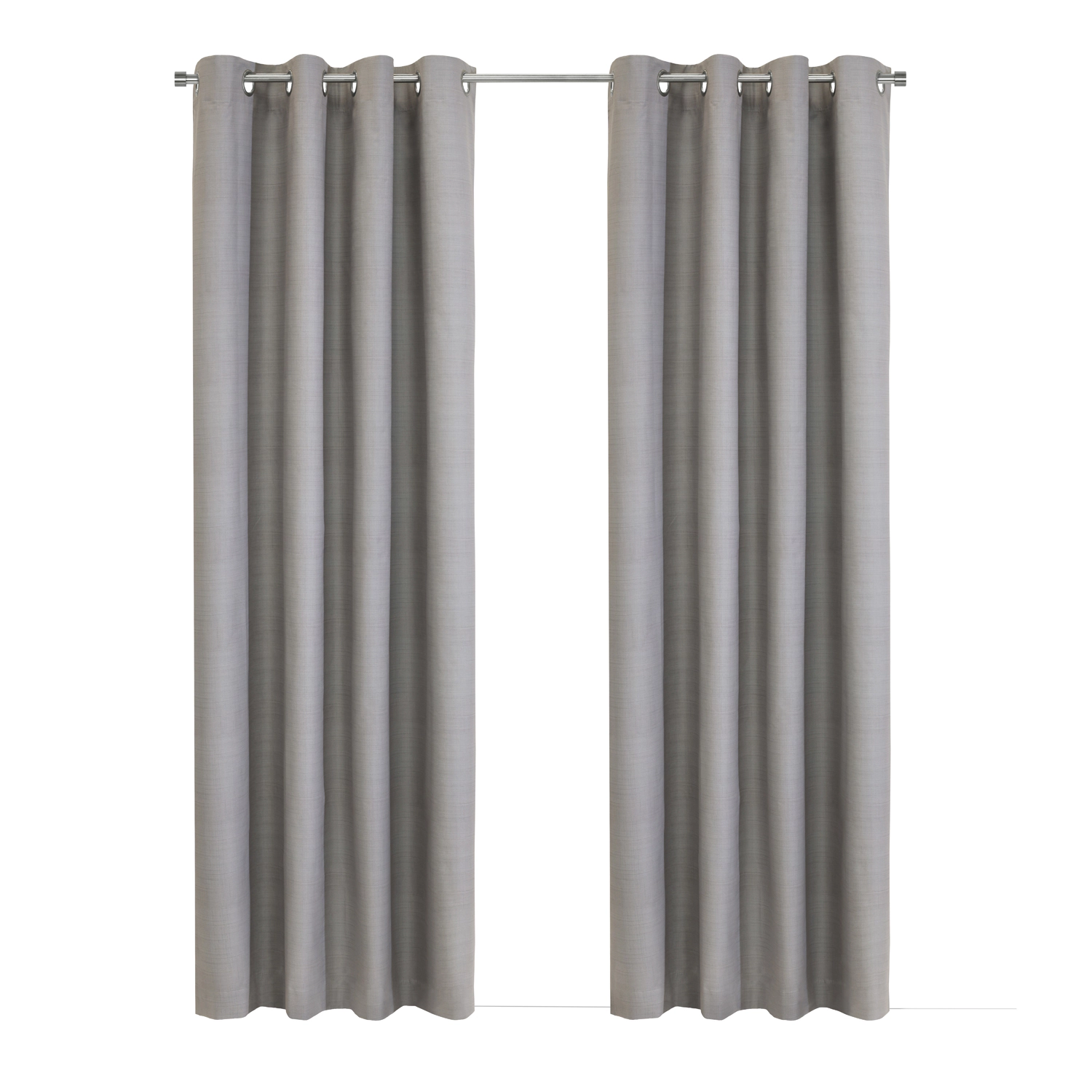 Thermaplus 100% Polyester Mason Lightweight Texture Printed Blackout Grommet Curtain Panel 52" x 108" Silver