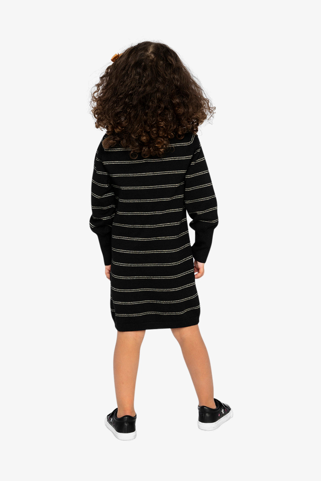 Deux par Girls Knitted Striped Dress with Sequin Heart