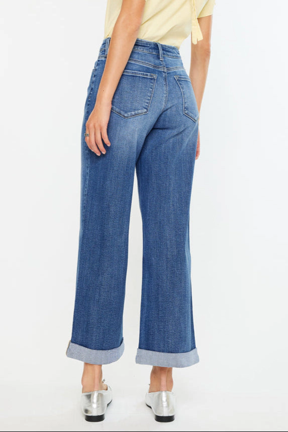 KanCan Women's Essentials High Rise Wide Leg Jeans Reyna