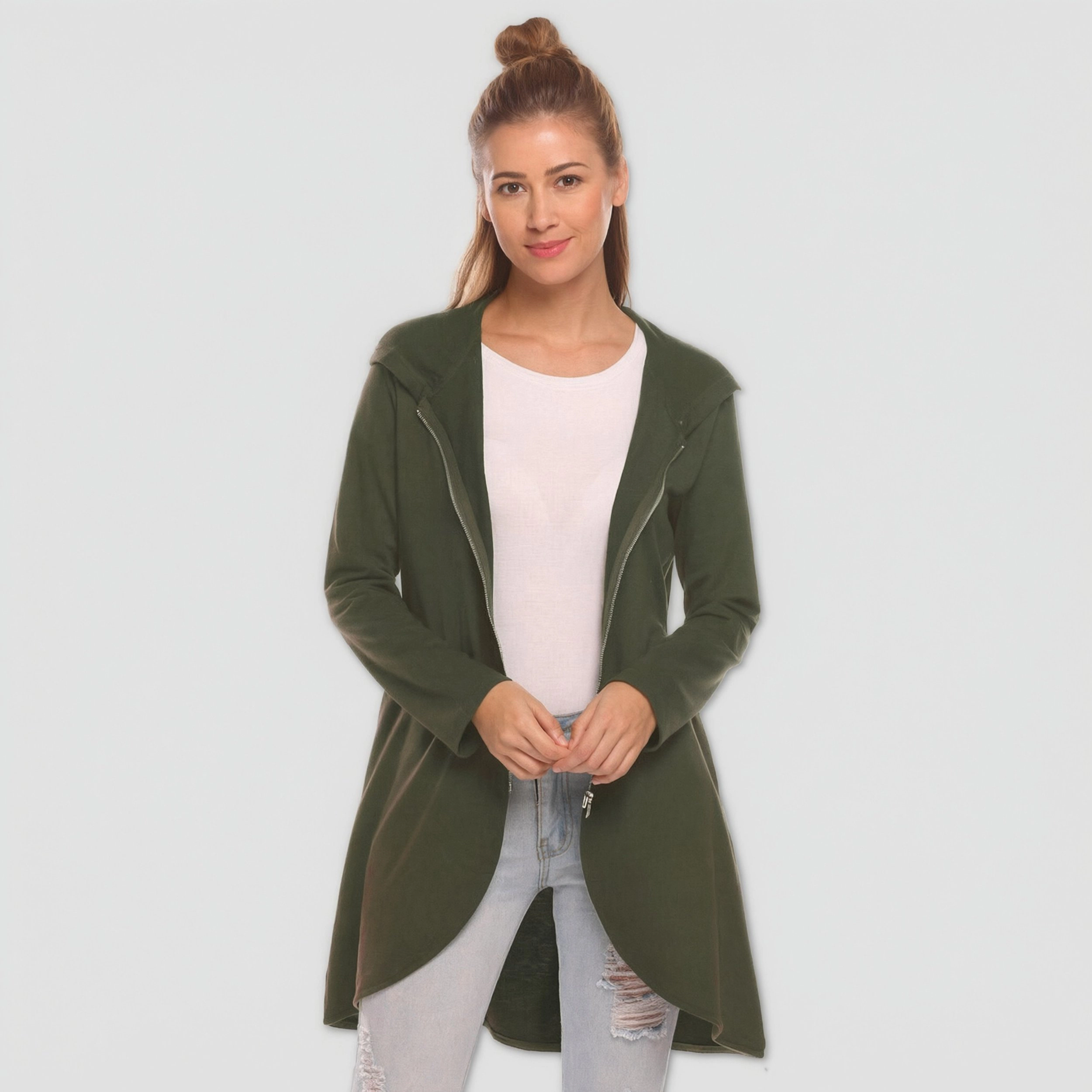 Zeagoo Women's Oversized Lightweight Zip Up Hoodie Sweatshirt