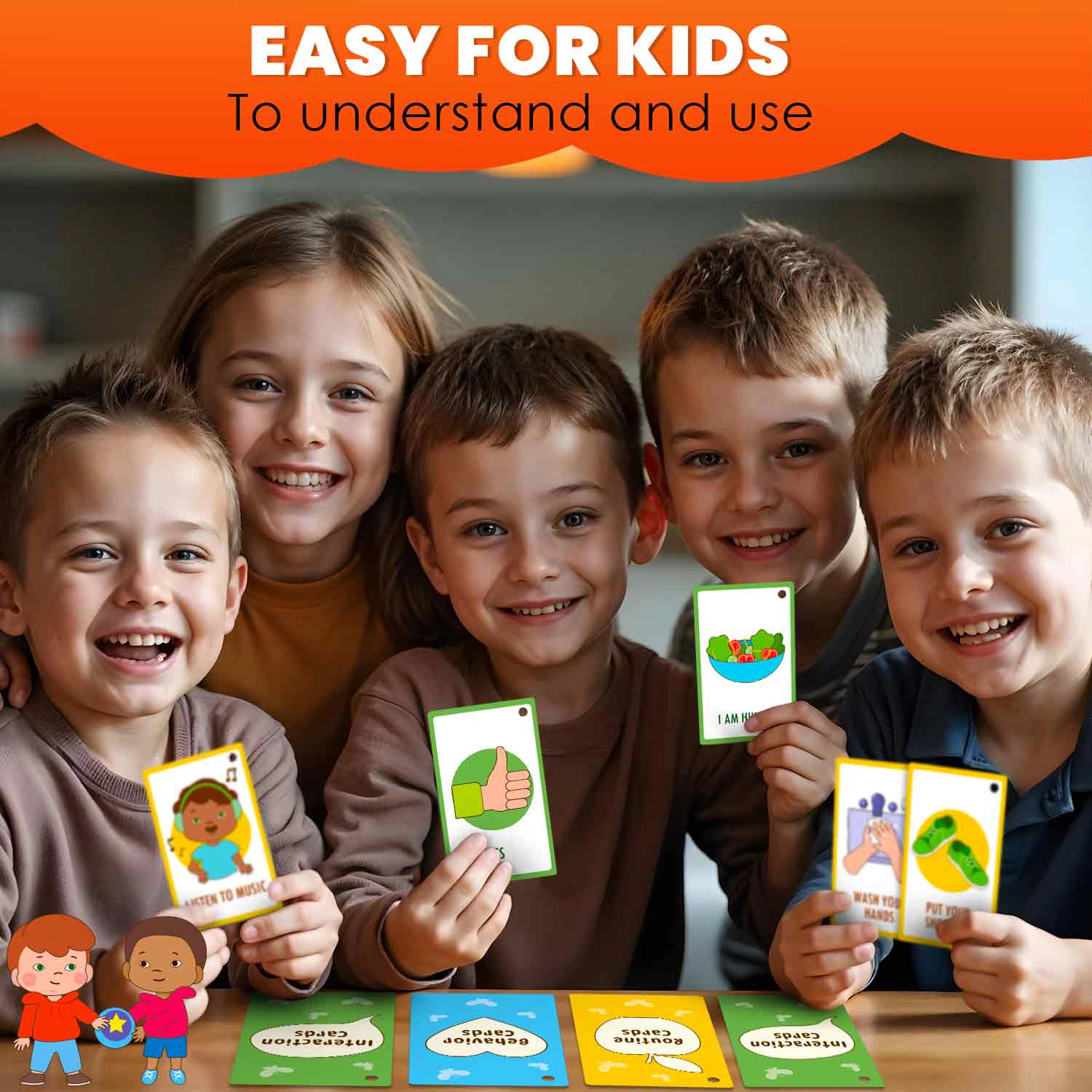 QUOKKA Visual Communication Flash Cards, 94 Picture Cards with Rings & Storage Clip