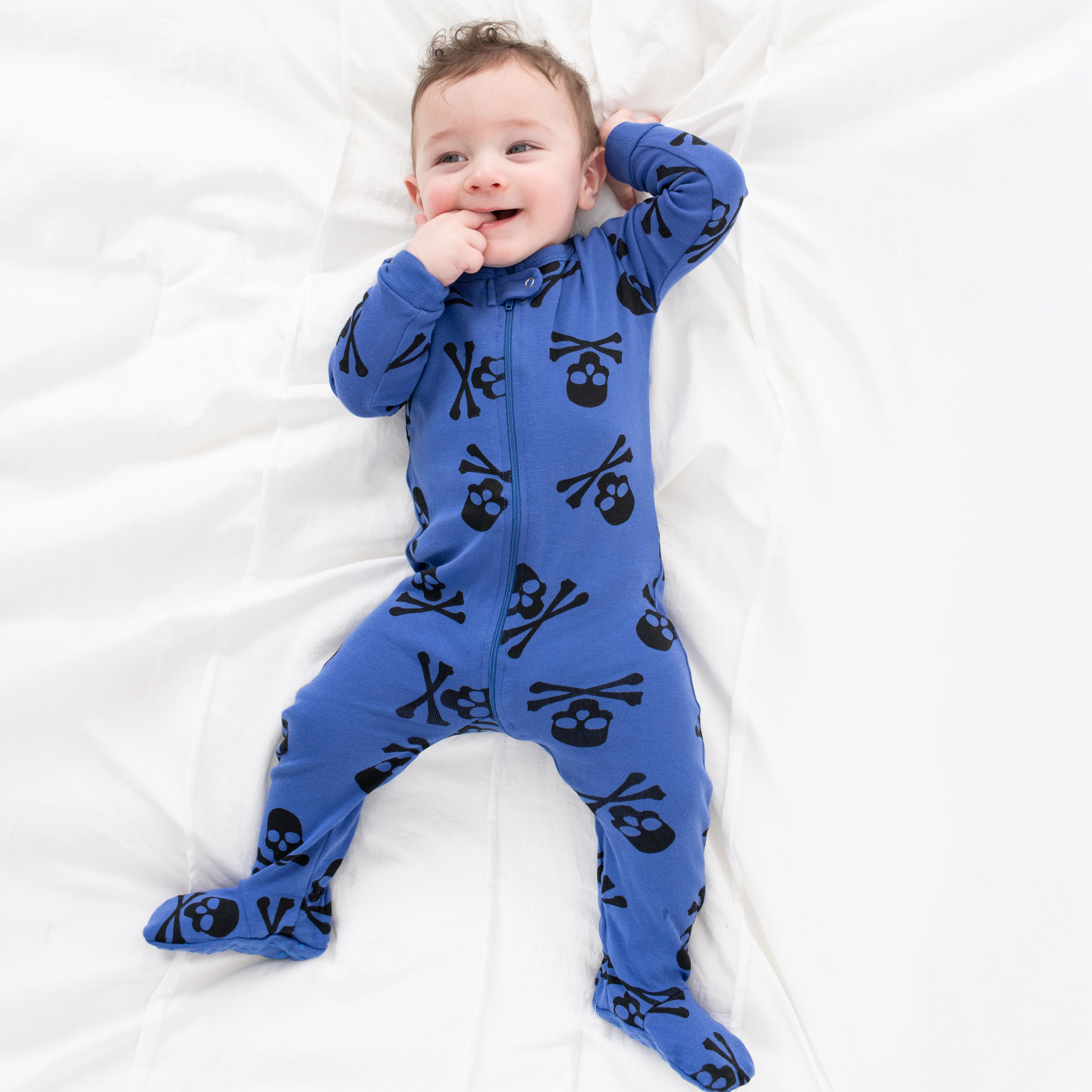 Leveret Baby Cotton Footed Halloween Skull Pajamas