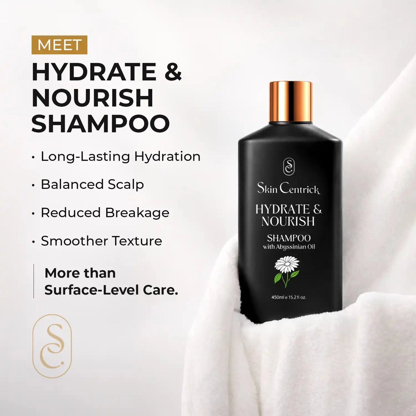 Skin Centrick | Hydrate & Nourish Shampoo | Moisturizing | Panthenol, Wheat Protein & Coconut Oil | Dry Hair | 450 ml