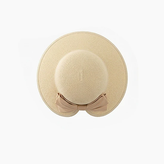 Anna-Kaci Womens Elegant Straw Sun Hat with Soft Bow Detail