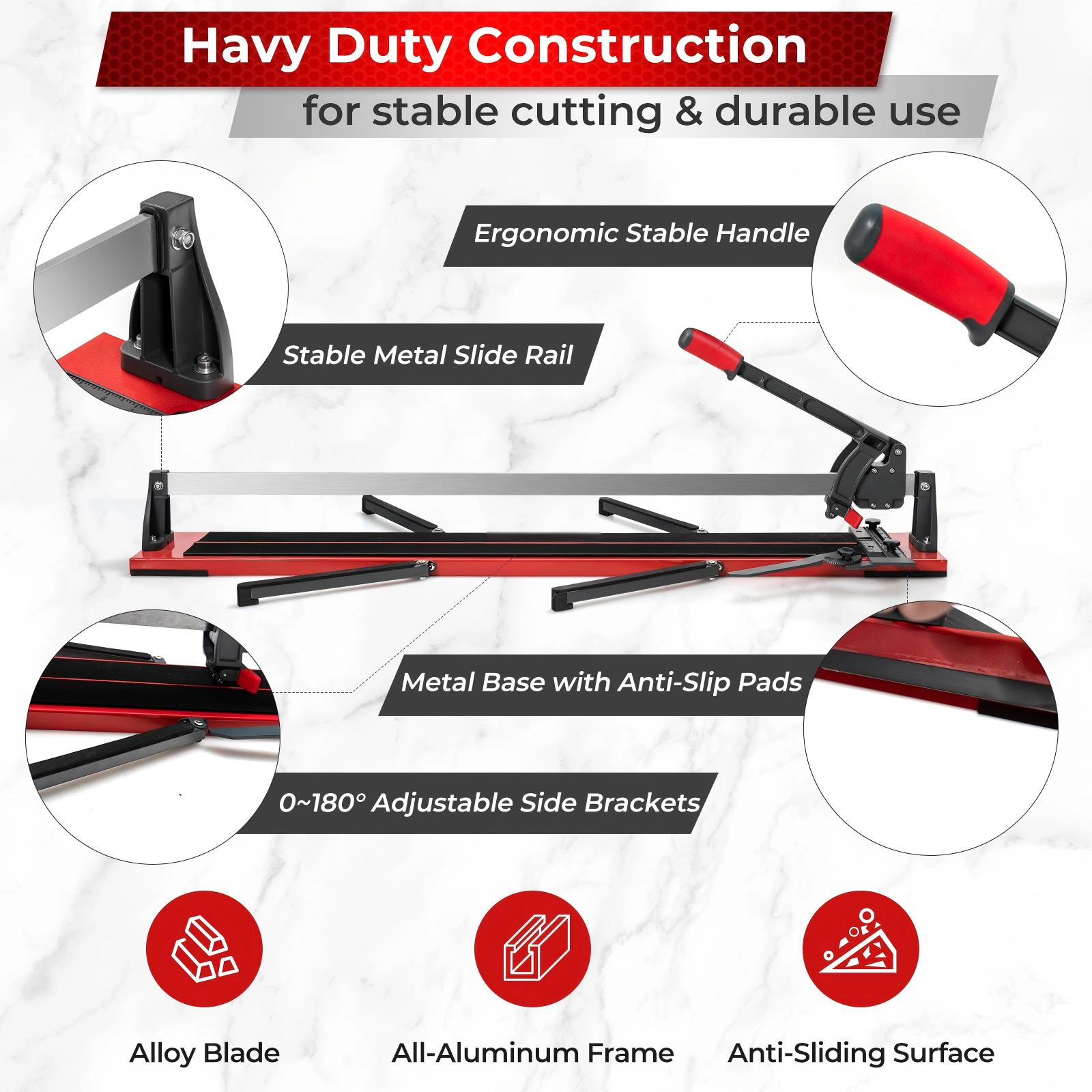 SUGIFT 48-In Manual Tile Cutter Porcelain Cutter Machine 31.5-lb Net Weight As The Picture Shows