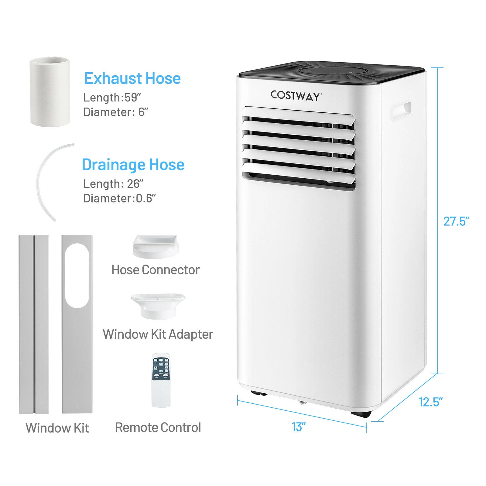 LJG Portable Air Conditioner 10000 BTU Evaporative Air Cooler Dehumidifier