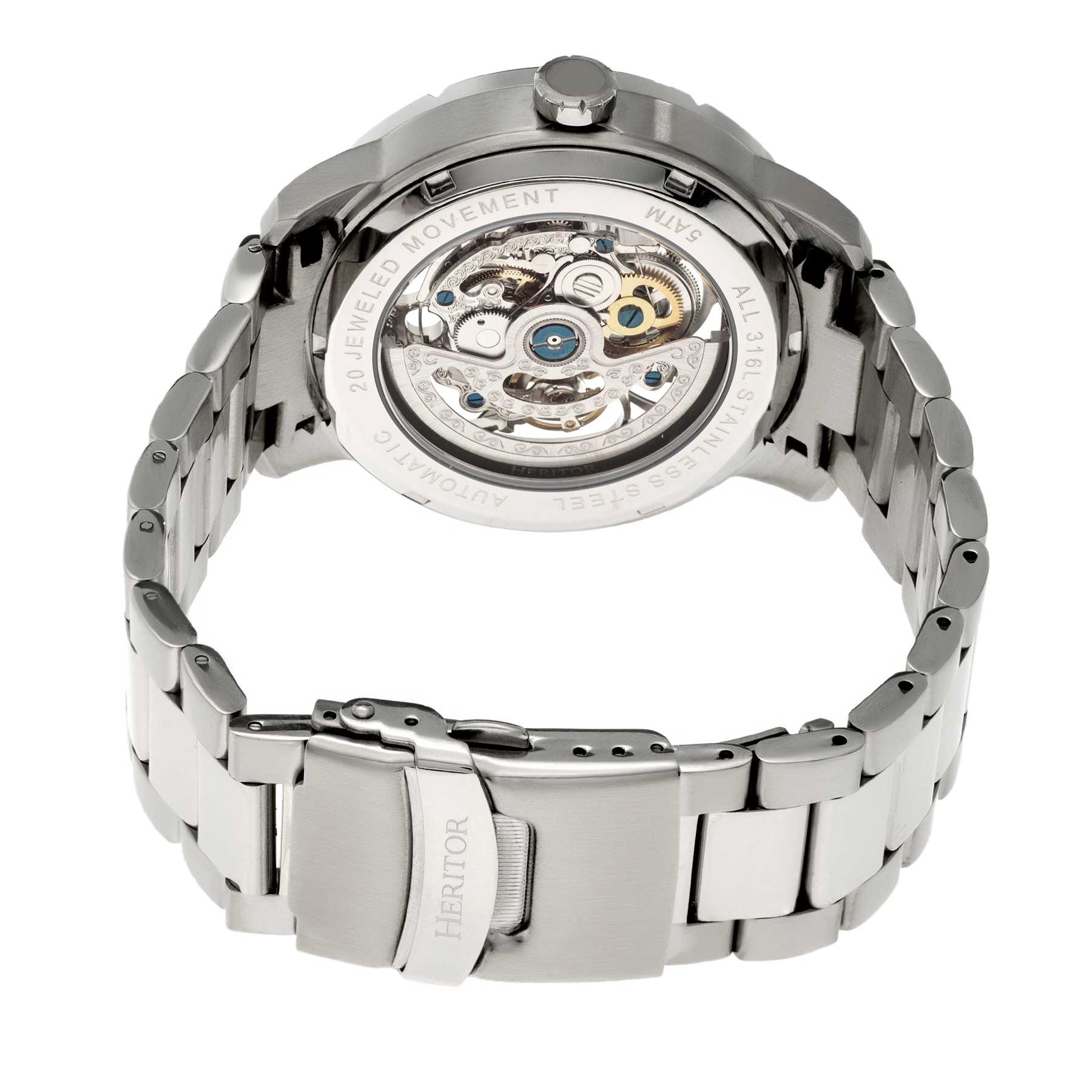 Heritor Automatic Ryder Skeleton Dial Bracelet Watch