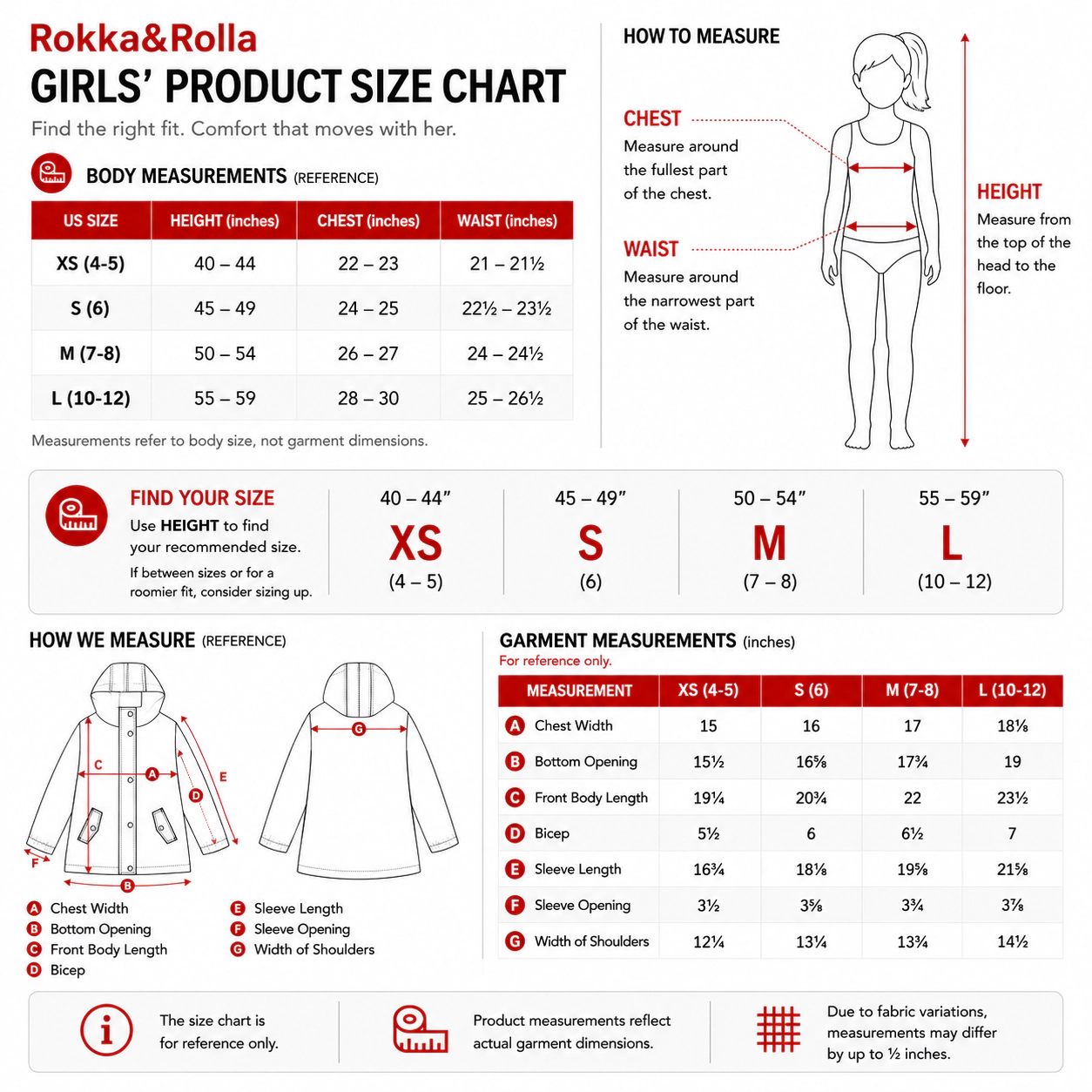 Rokka&Rolla Little & Big Kid Girls Waterproof Rain Jacket