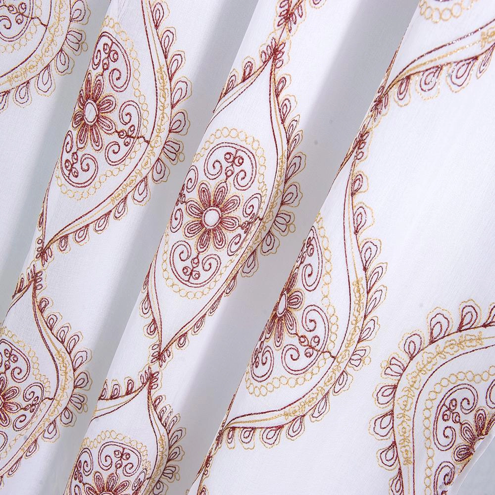 Olivia Gray Arcadia Embroidered Panel - 54x90" Burgundy