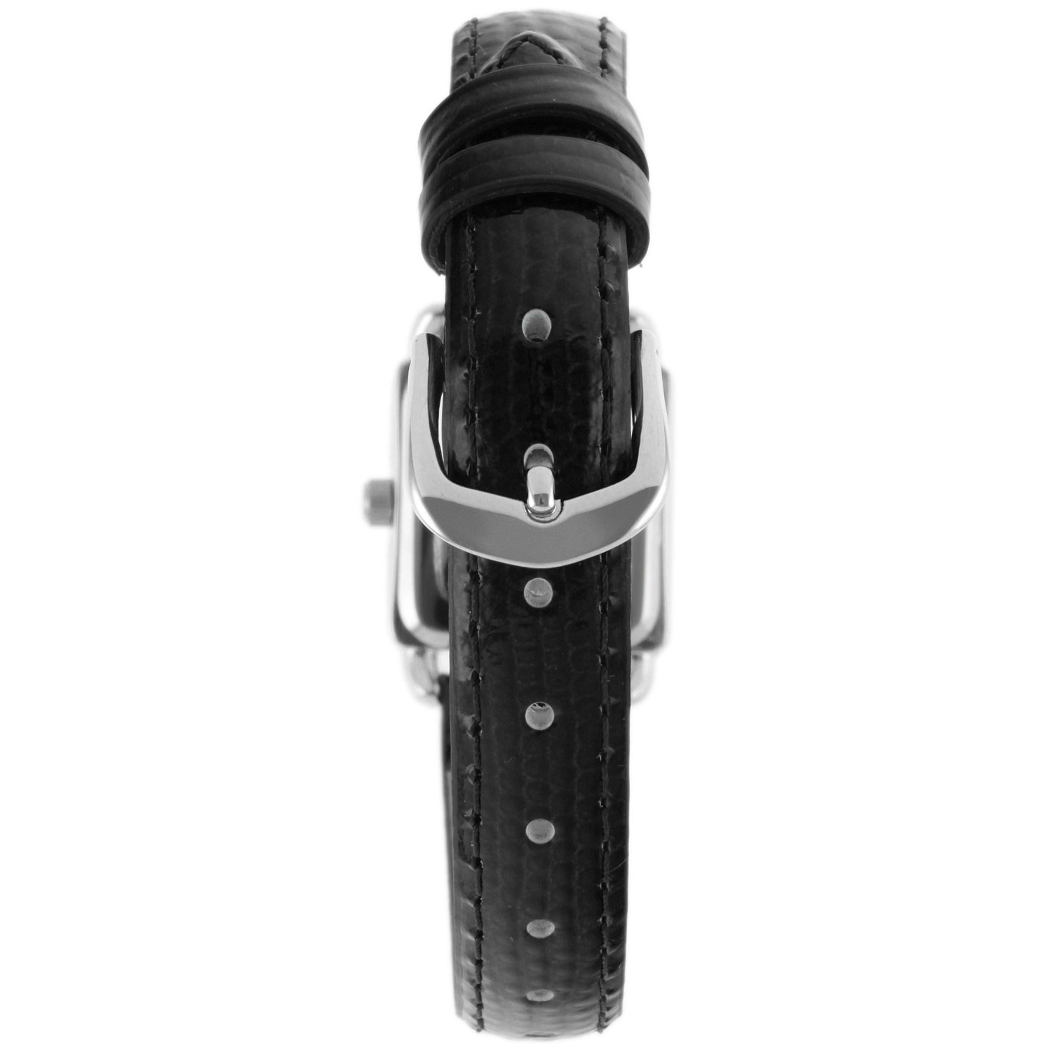 Peugeot Women's 20mm Square Watch with Glossy Leather Strap
