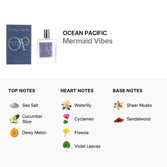 Ocean Pacific Mermaid Vibes Eau de Parfum Spray for Women, 3.4 Fl Oz