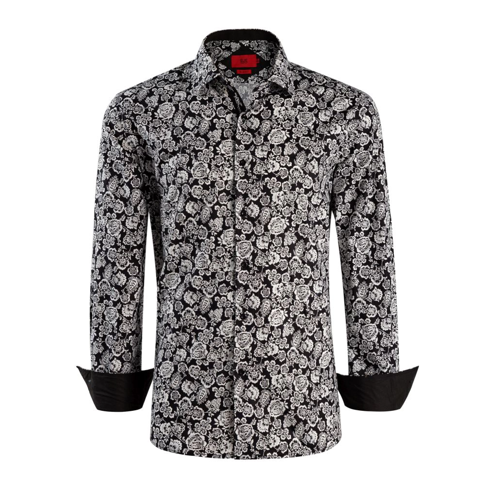 Elie Balleh Slim Fit Mens Floral Shirt