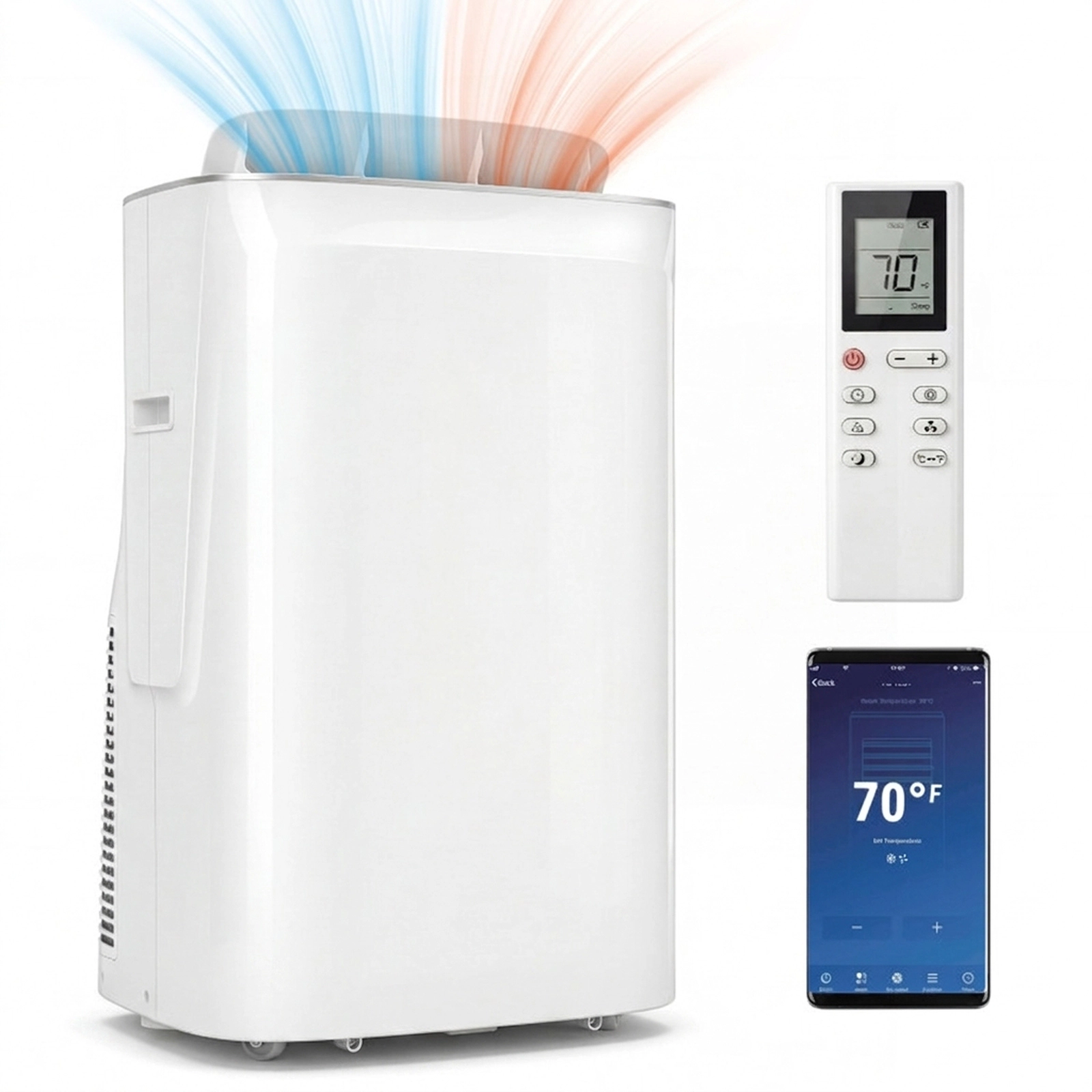 SUGIFT 15000 BTU Inverter Portable Air Conditioner Cooling and Heating Smart Wifi Remote White