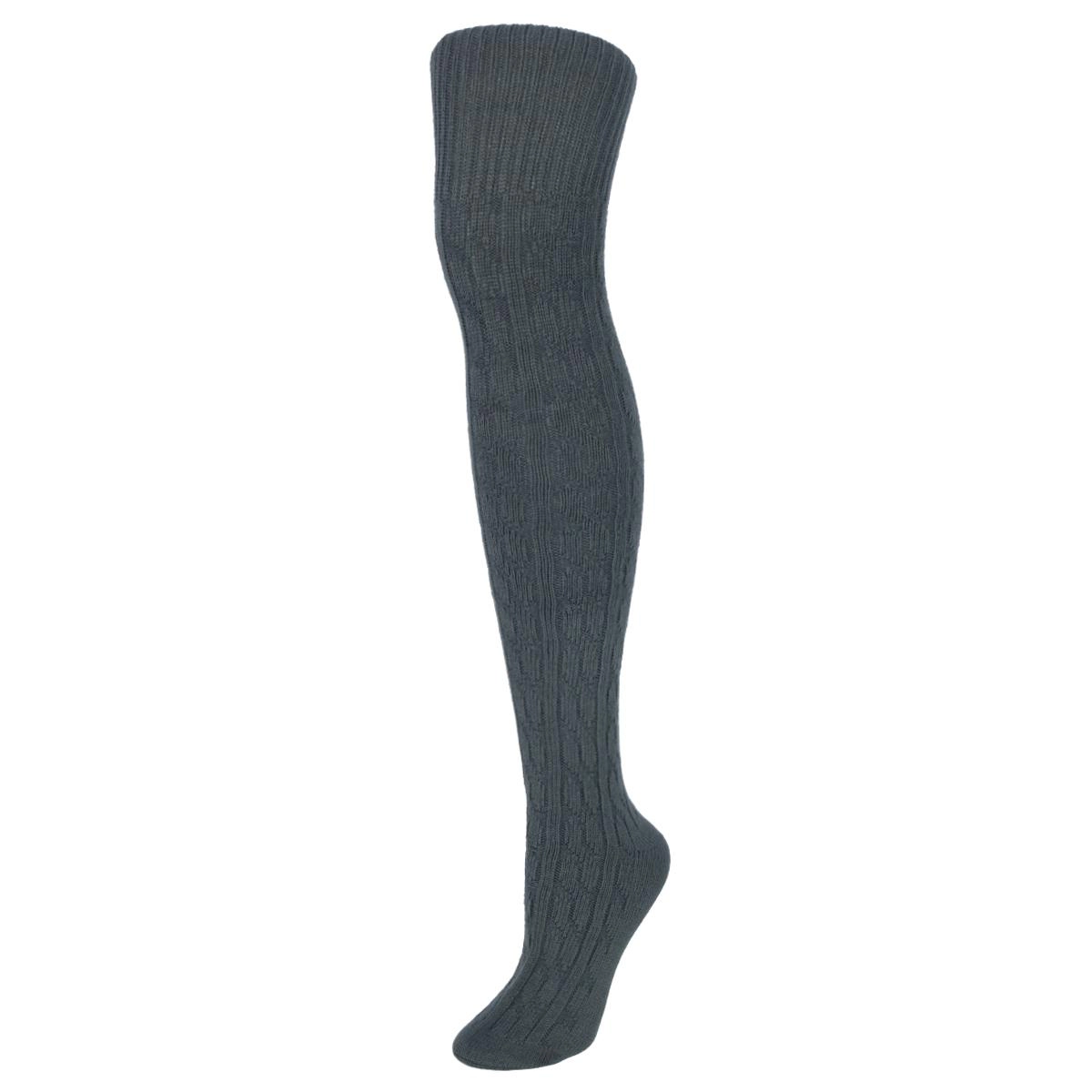 CTM Women's Cable Knit Over-The-Knee Soft Socks (3 Pairs)