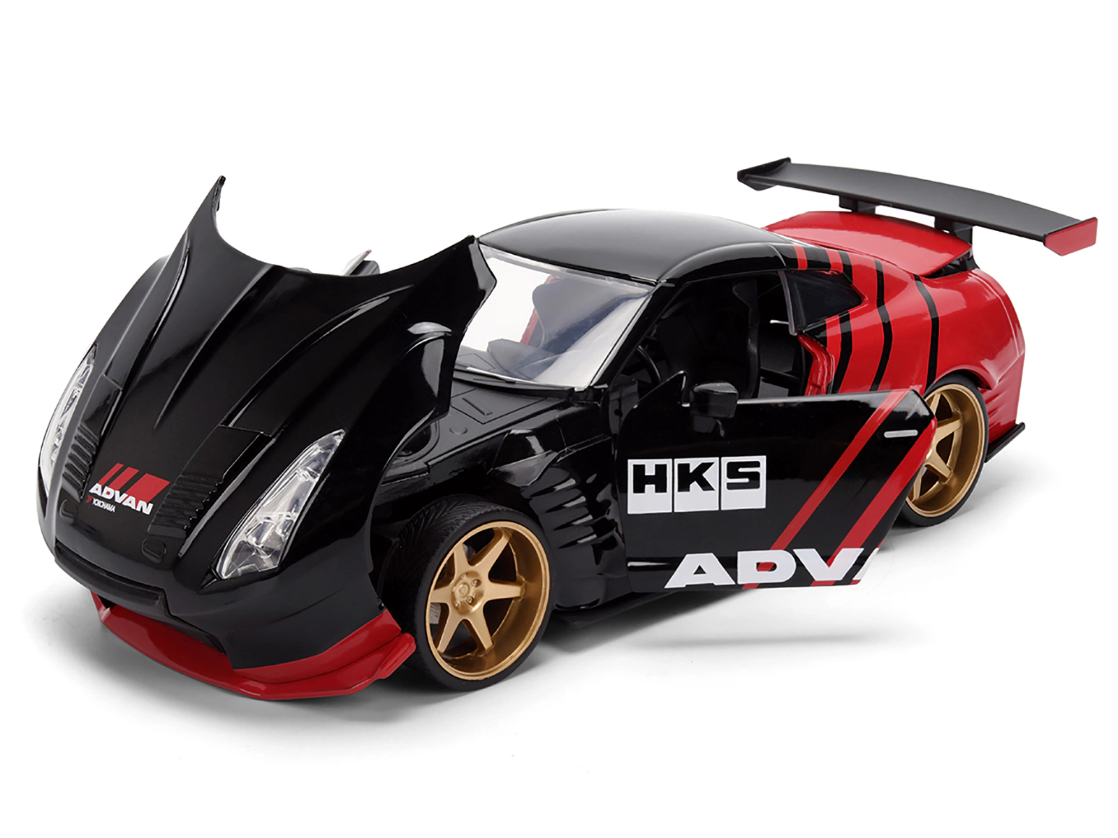 Jada 2009 Nissan GT-R (R35) Ben Sopra "Advan" Black and Red "JDM Tuners" Series 1/24 Diecast Model Car by Jada