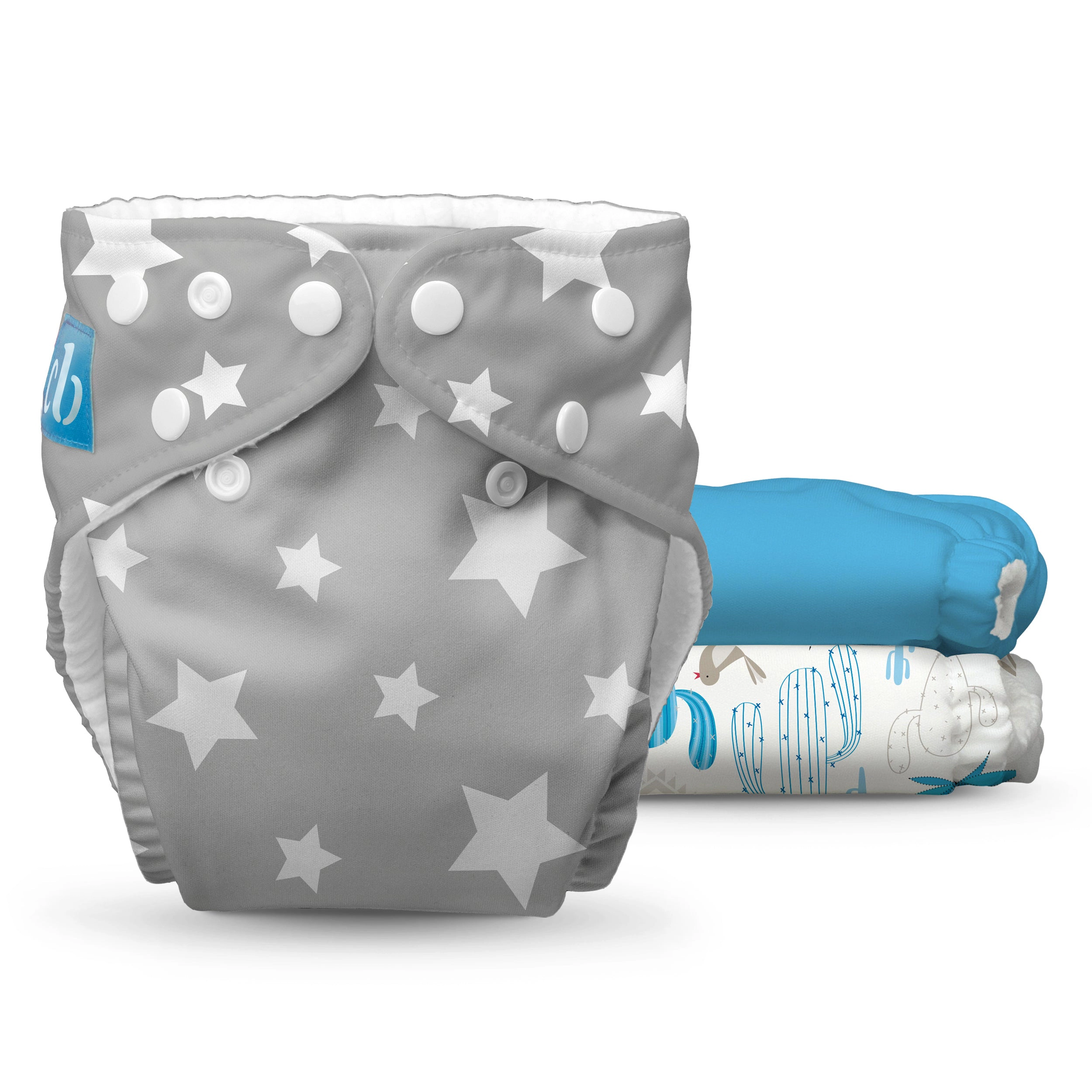 Charlie Banana One-Size Reusable Cloth Diaper Pack - Fleece Lined (Pack of 3) - Under the Stars