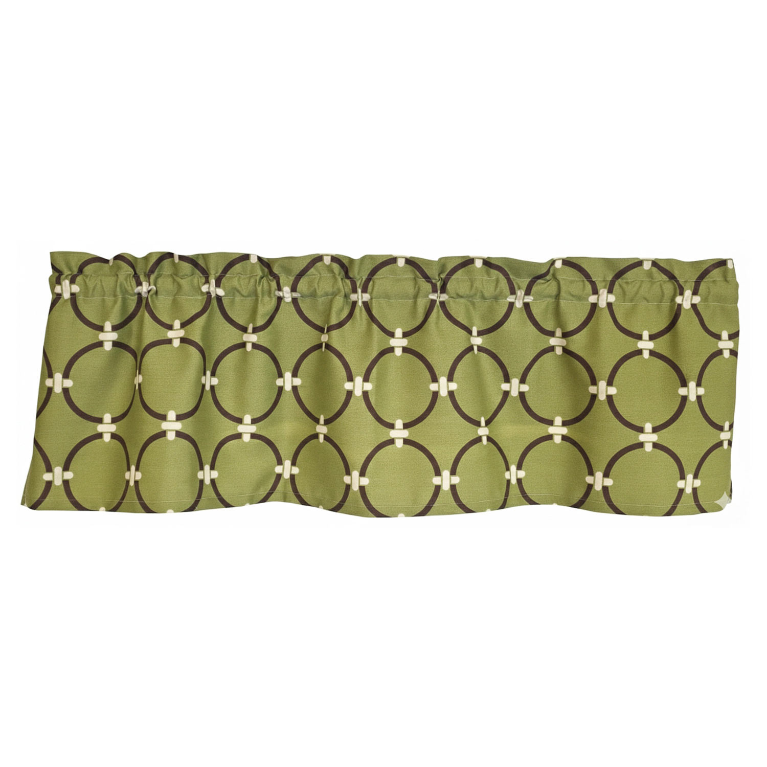 RLF Home 100% Cotton High Quality Rings Tailored Window Valance with 1.5" Rod Pocket 50" W X 12" L Green
