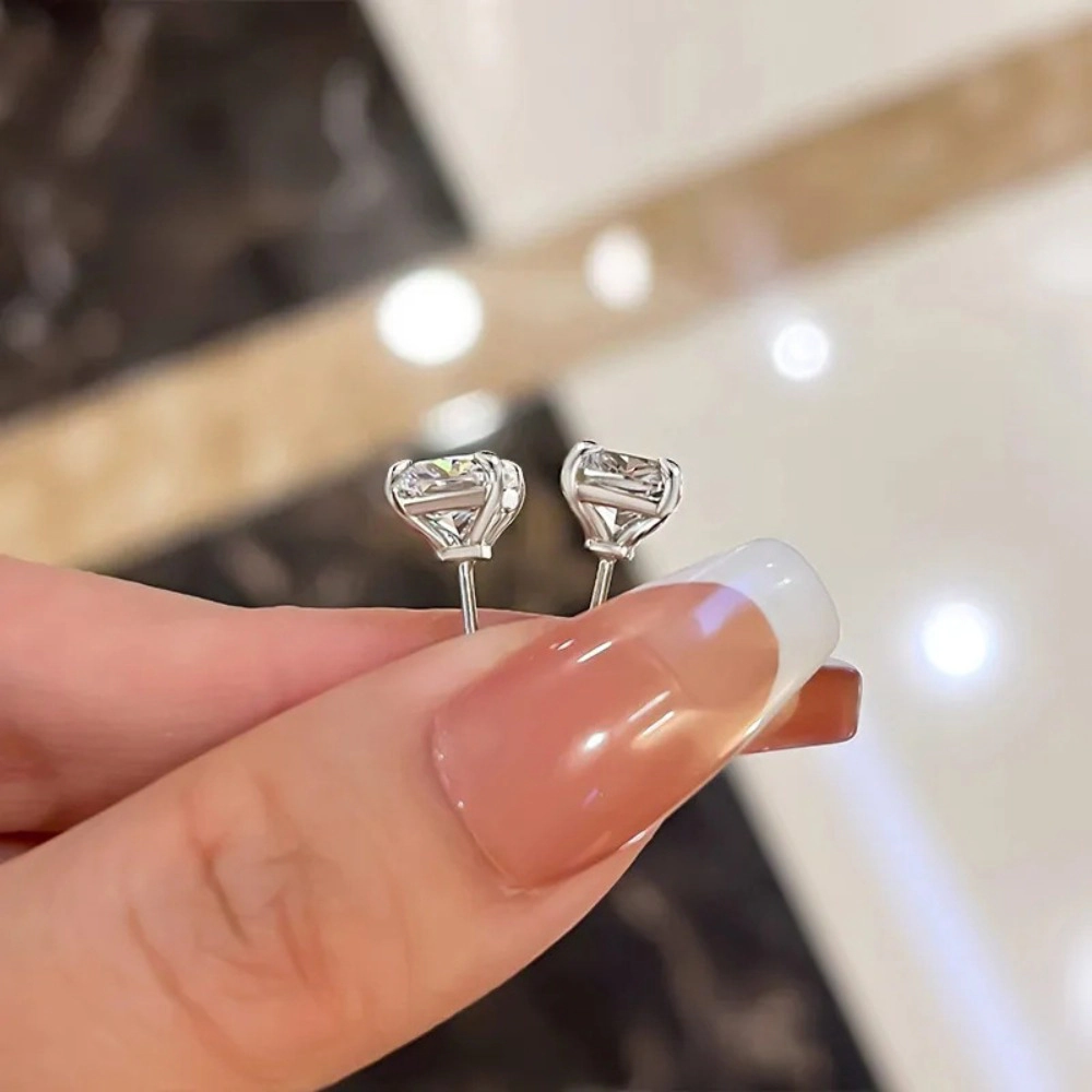 Super Shiny Exquisite Square Geometric Cubic Zirconia Earrings