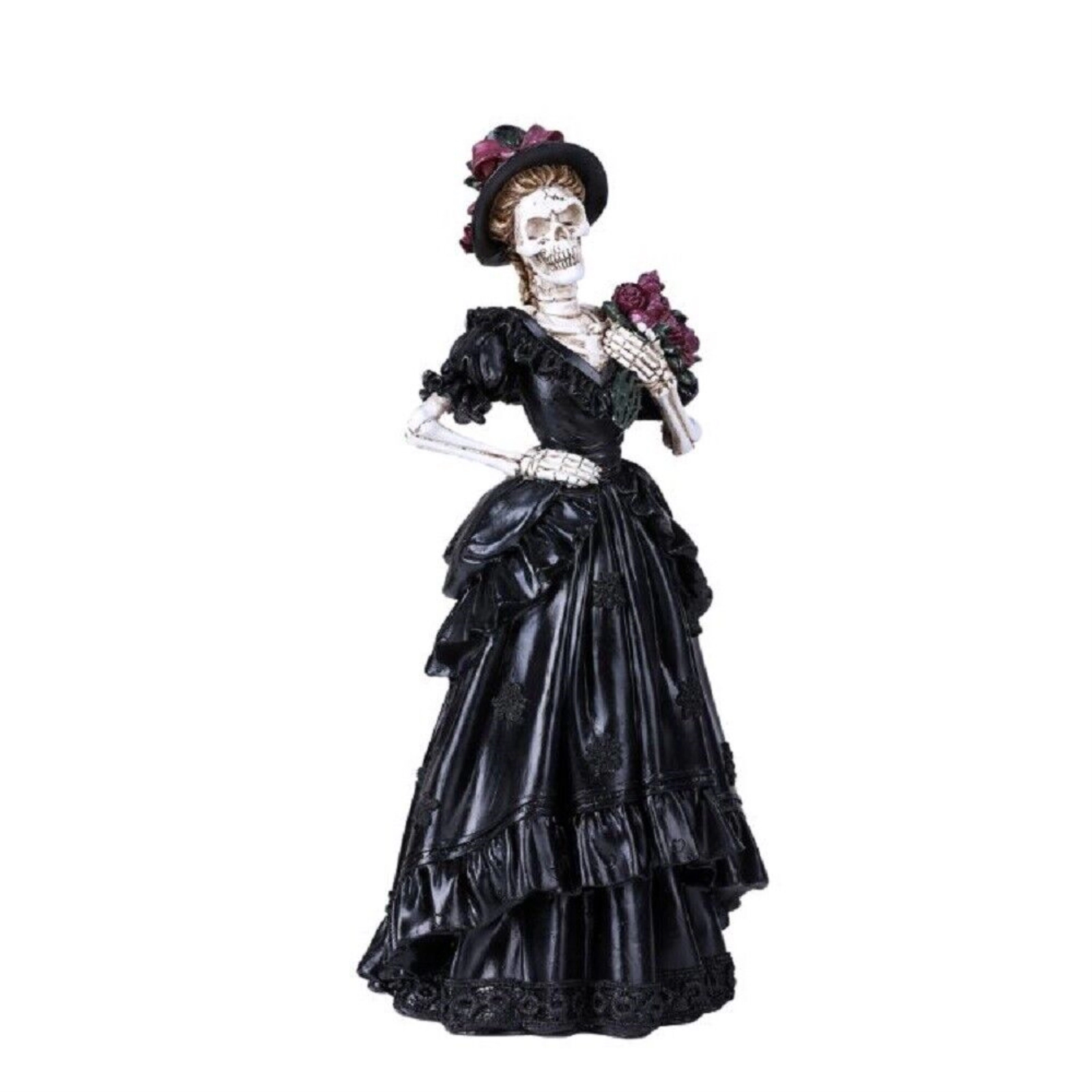 Pacific Giftware Day of The Dead Lady Bride with Renaissance Black Steampunk Figurine 12.5 inch