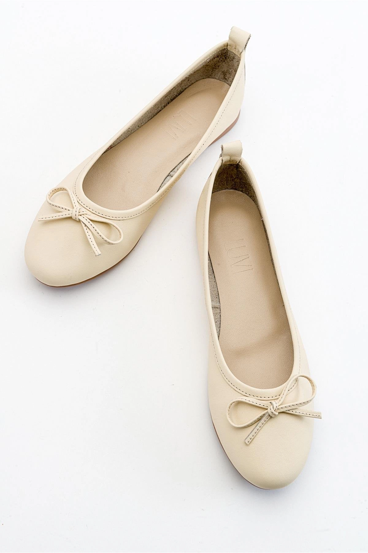 Forever & Always Womens Florence Leather Ballerina Flats