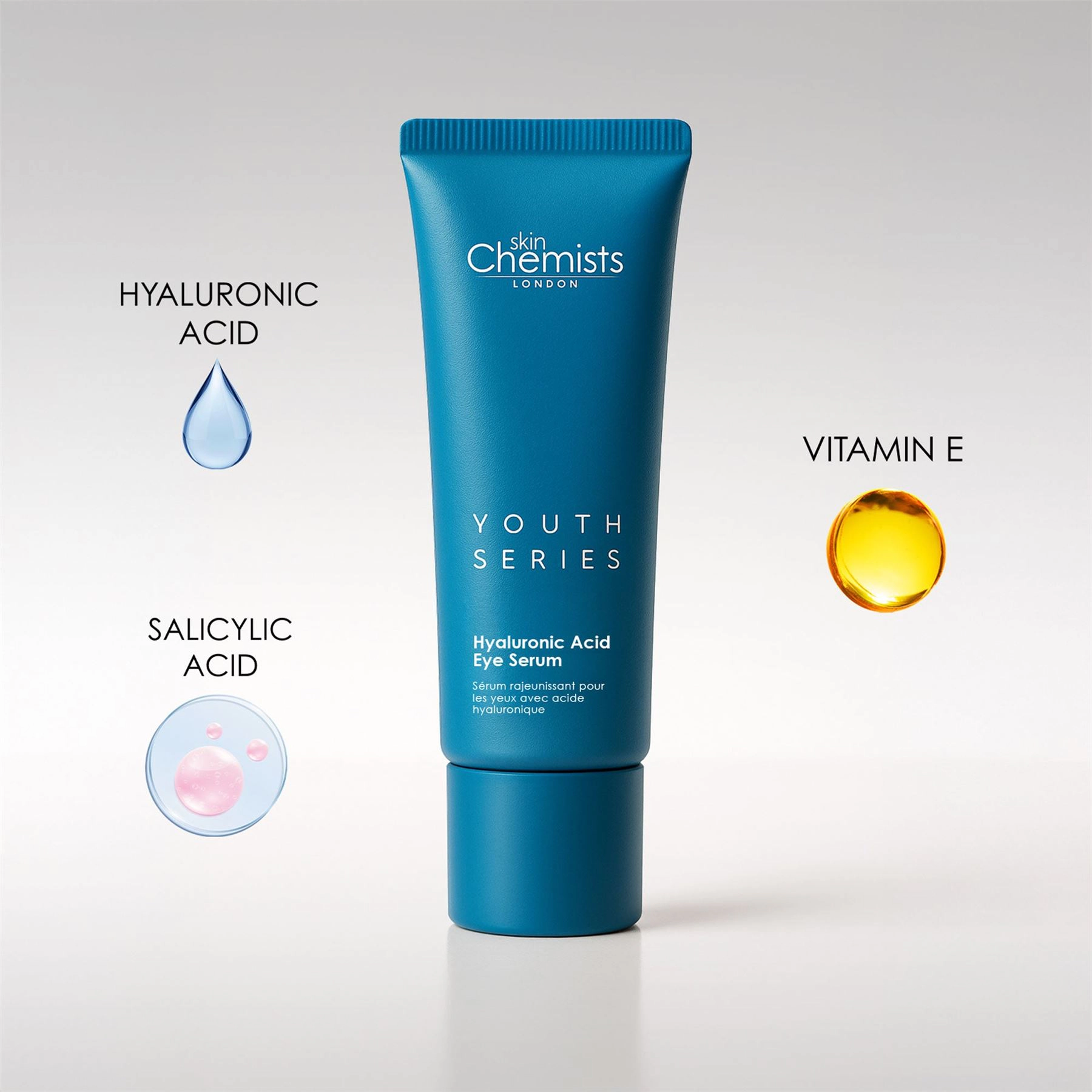 skinChemists Youth Series 1.5% Hyaluronic Acid Eye Serum 15ml - Hydrates, Smooths Fine Lines & Brightens