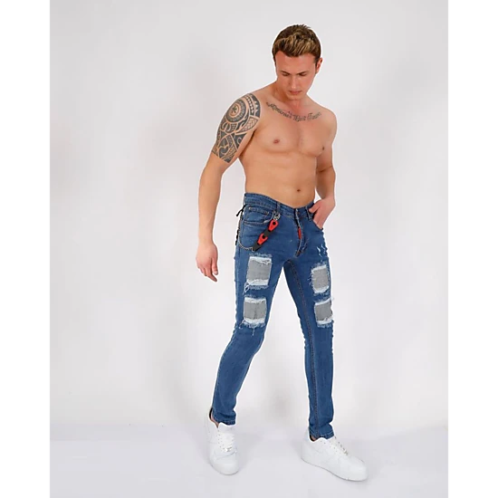 Elie Balleh Men's Patchwork Distressed Jeans