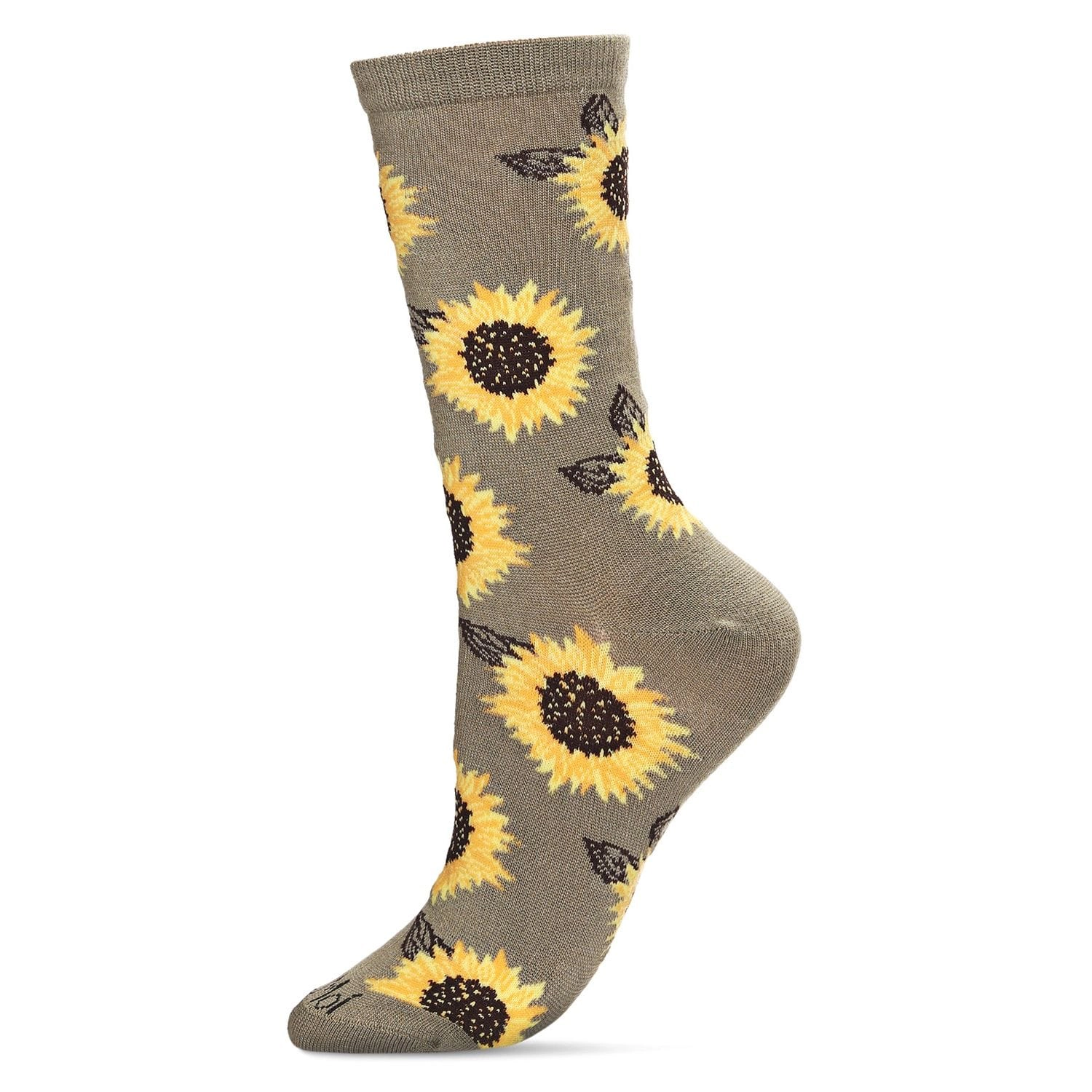 MeMoi Majestic Sunflower Bamboo Blend Crew Socks