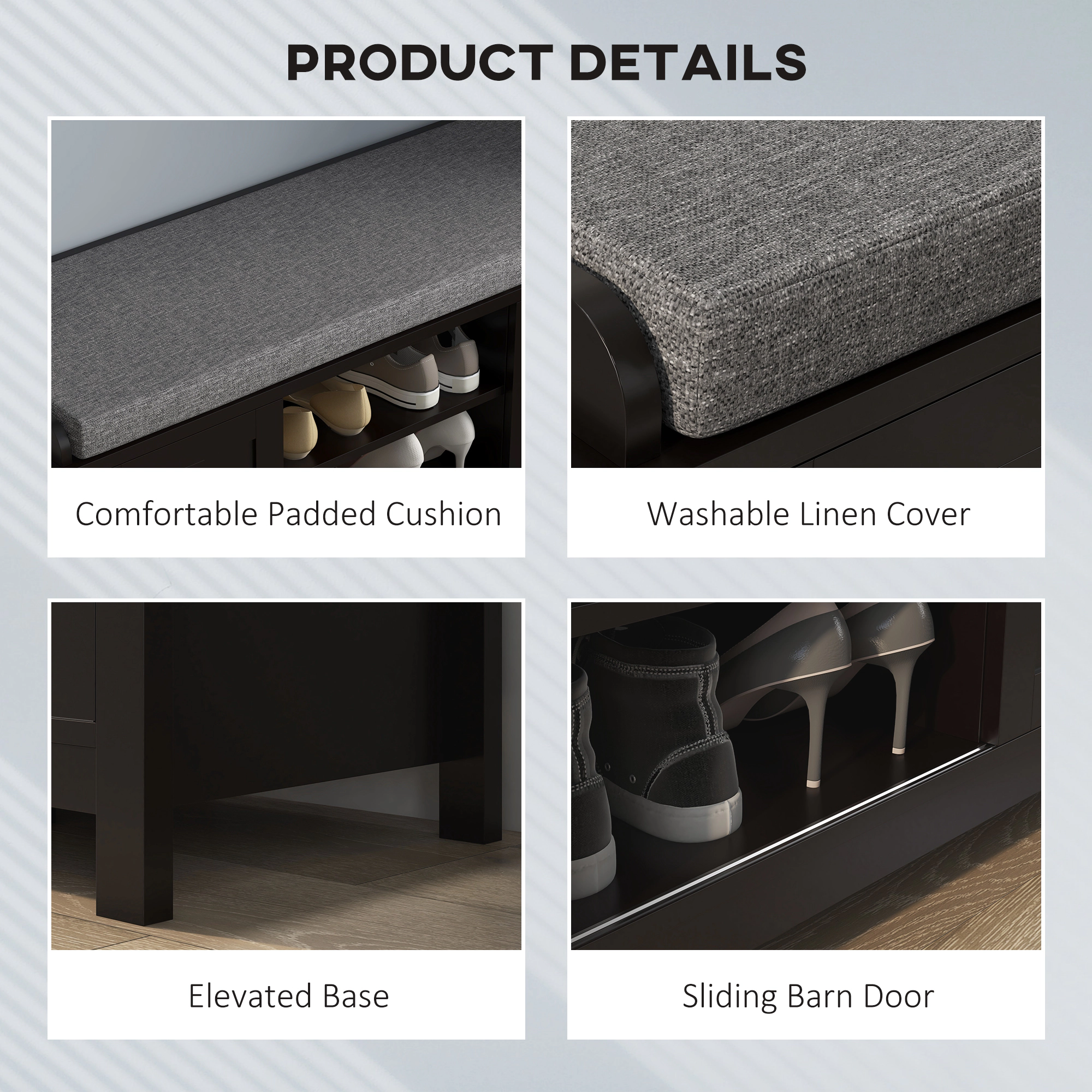 Hivvago Multi-Functional Shoe Storage Ottoman Bench