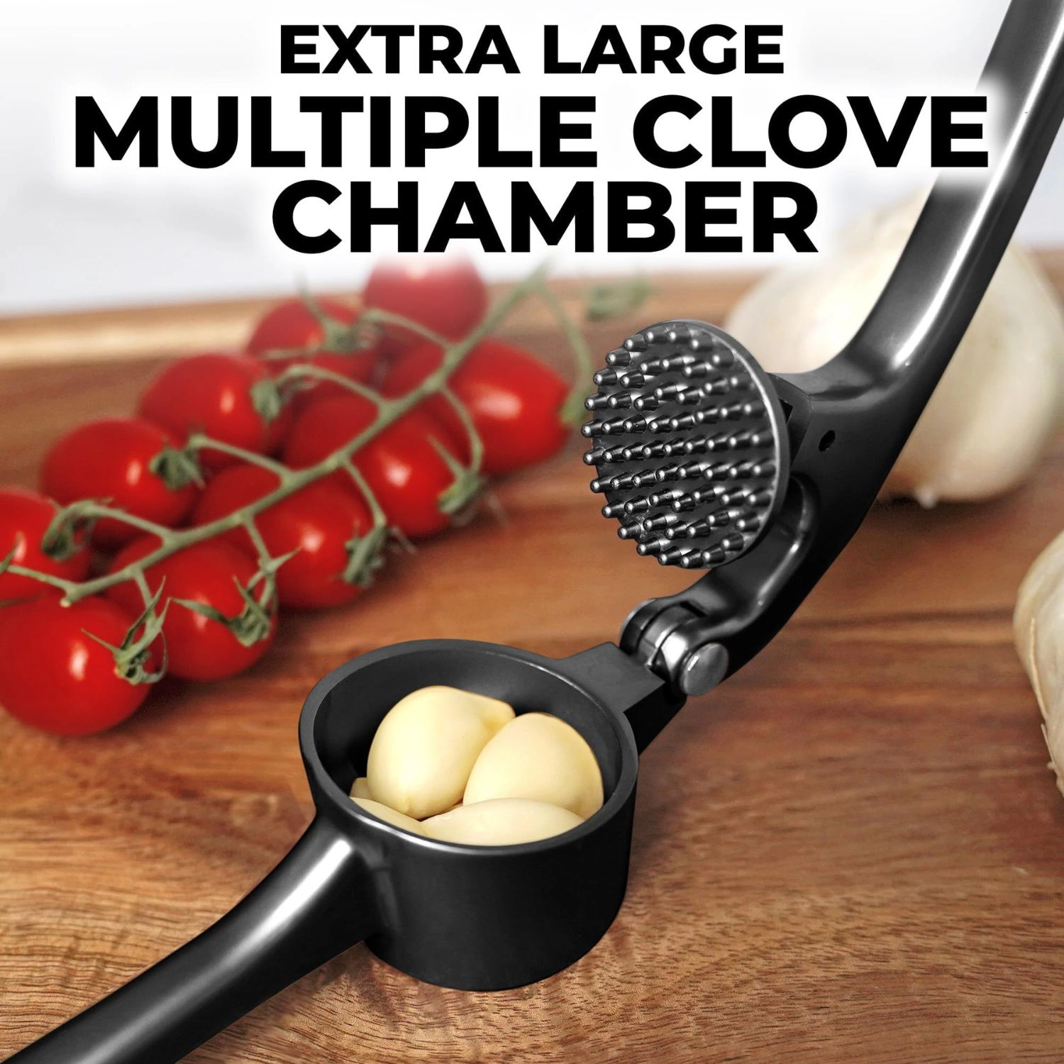 Zulay Kitchen Large Premium Garlic Press Set - Bigger Bowl for