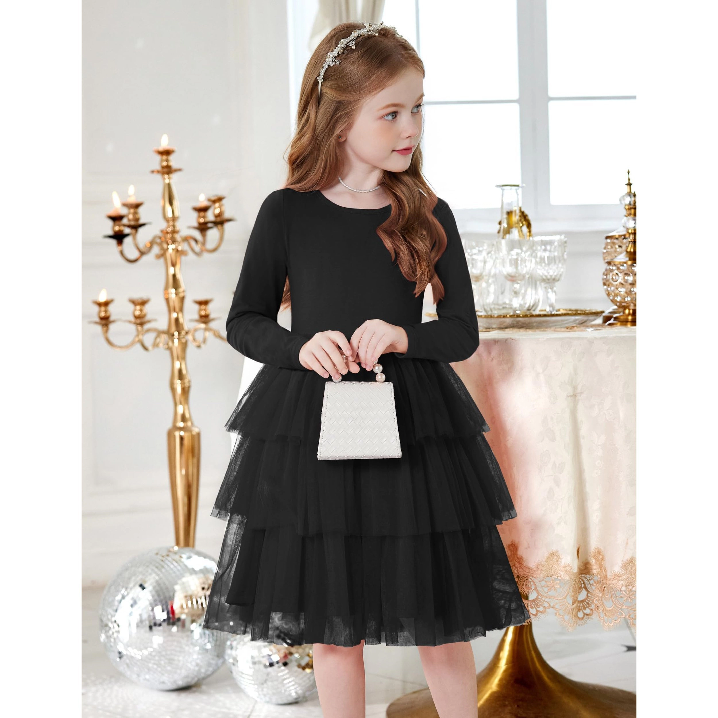 Arshiner Toddler Girls Tutu Dresses Long Sleeve Cute Party Tulle Dress