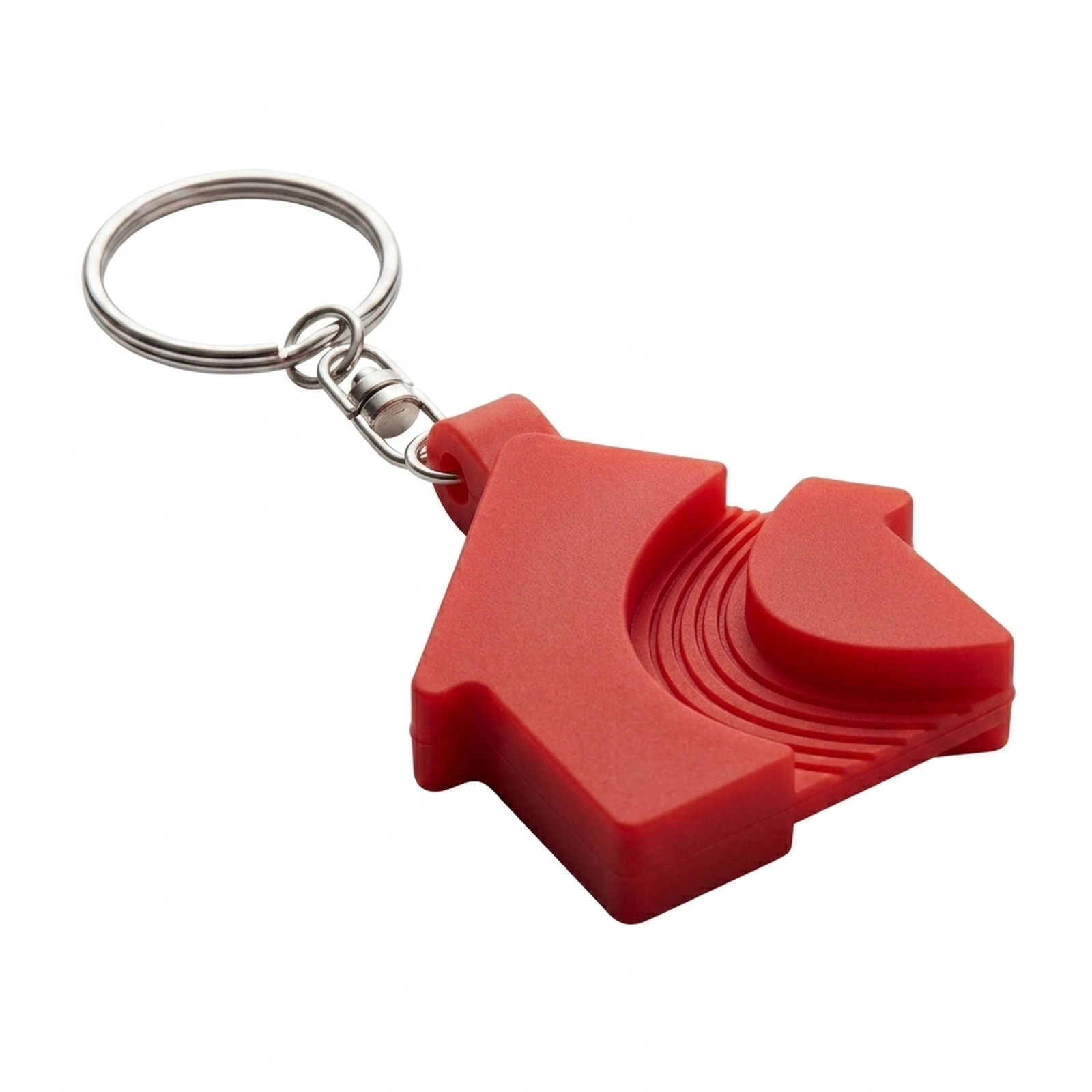 SUGIFT Red House-Shaped Soft Silicone Keychain with Key Ring and Bag Charm for Keys Purses and Backpacks