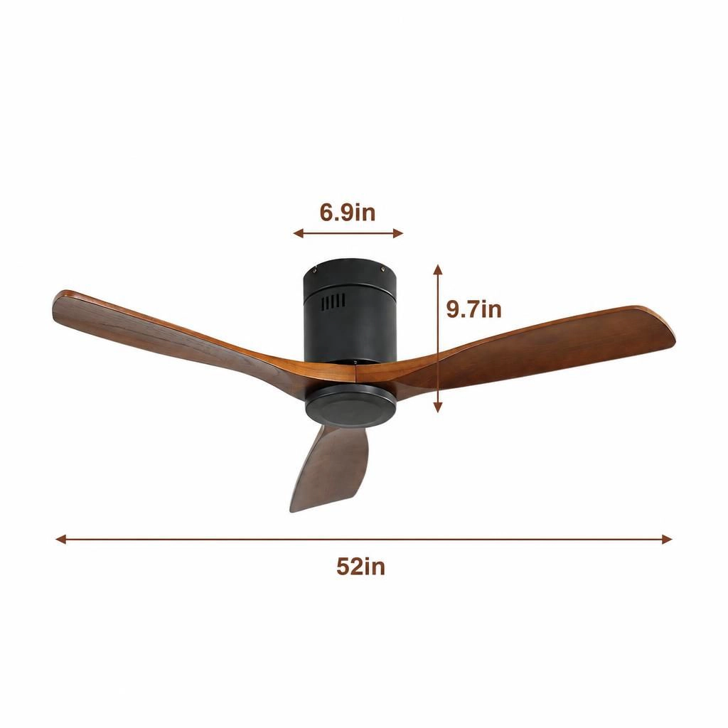 ELEMENT ACE 52 Inch Low Profile Flush Mount Ceiling Fan