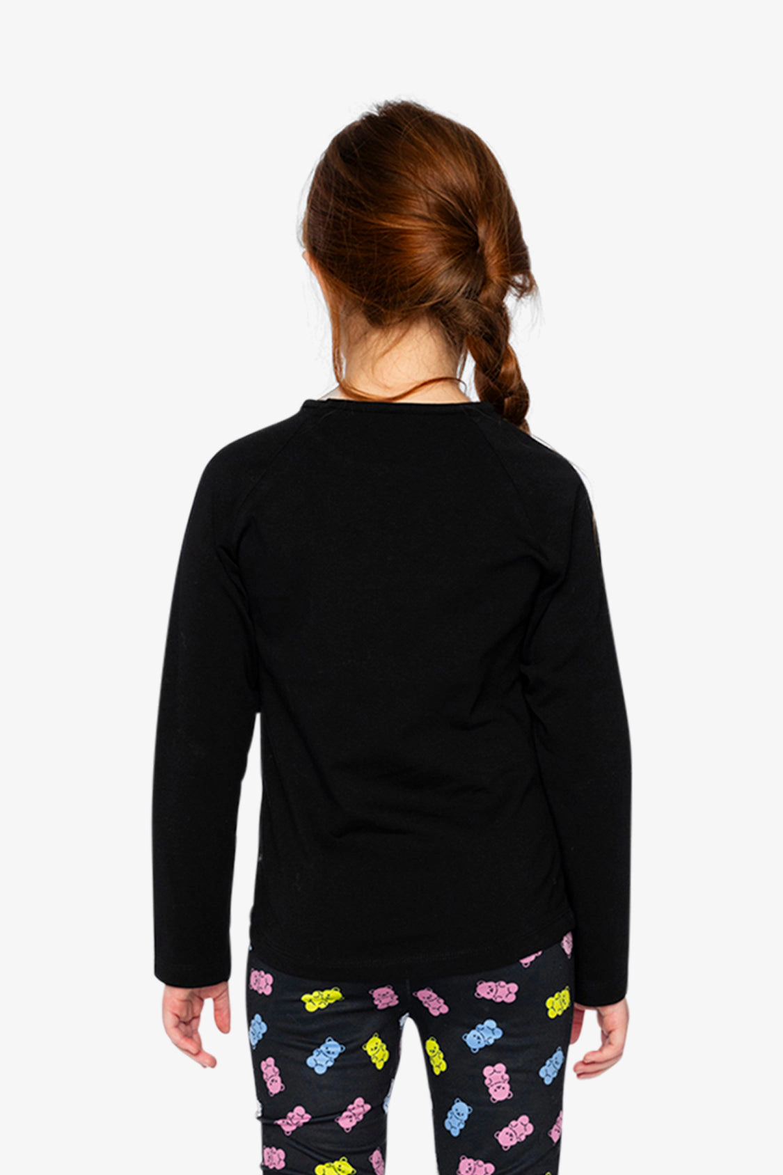 Deux par Girls Raglan Organic Cotton Teddy Bear Graphic T-Shirt