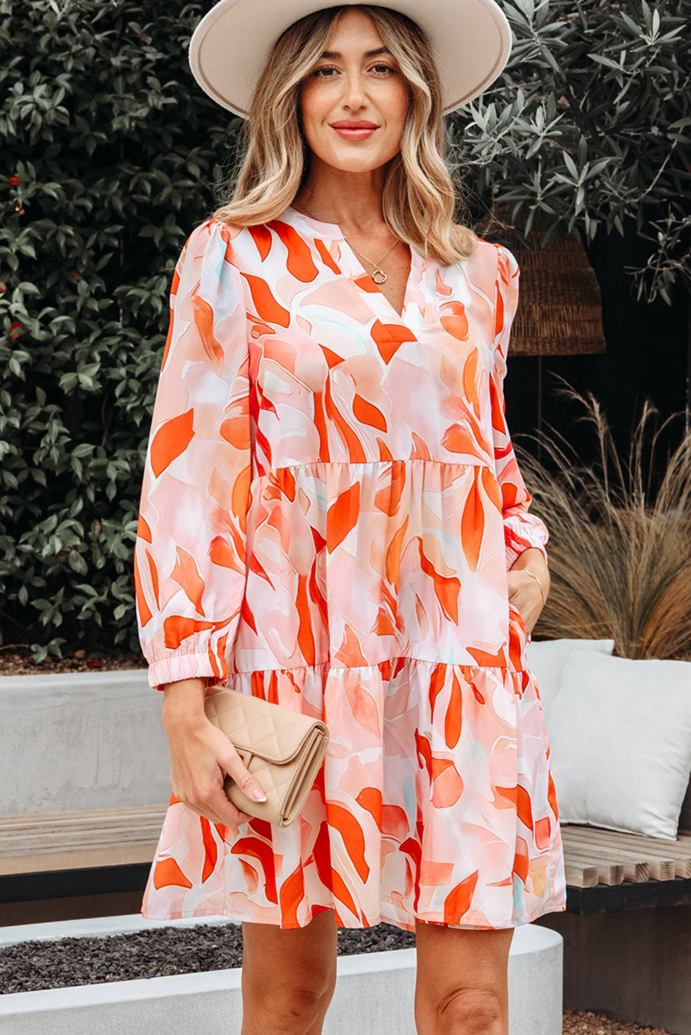 Threaded Pear Women's Sierra Print Long Sleeve Dress