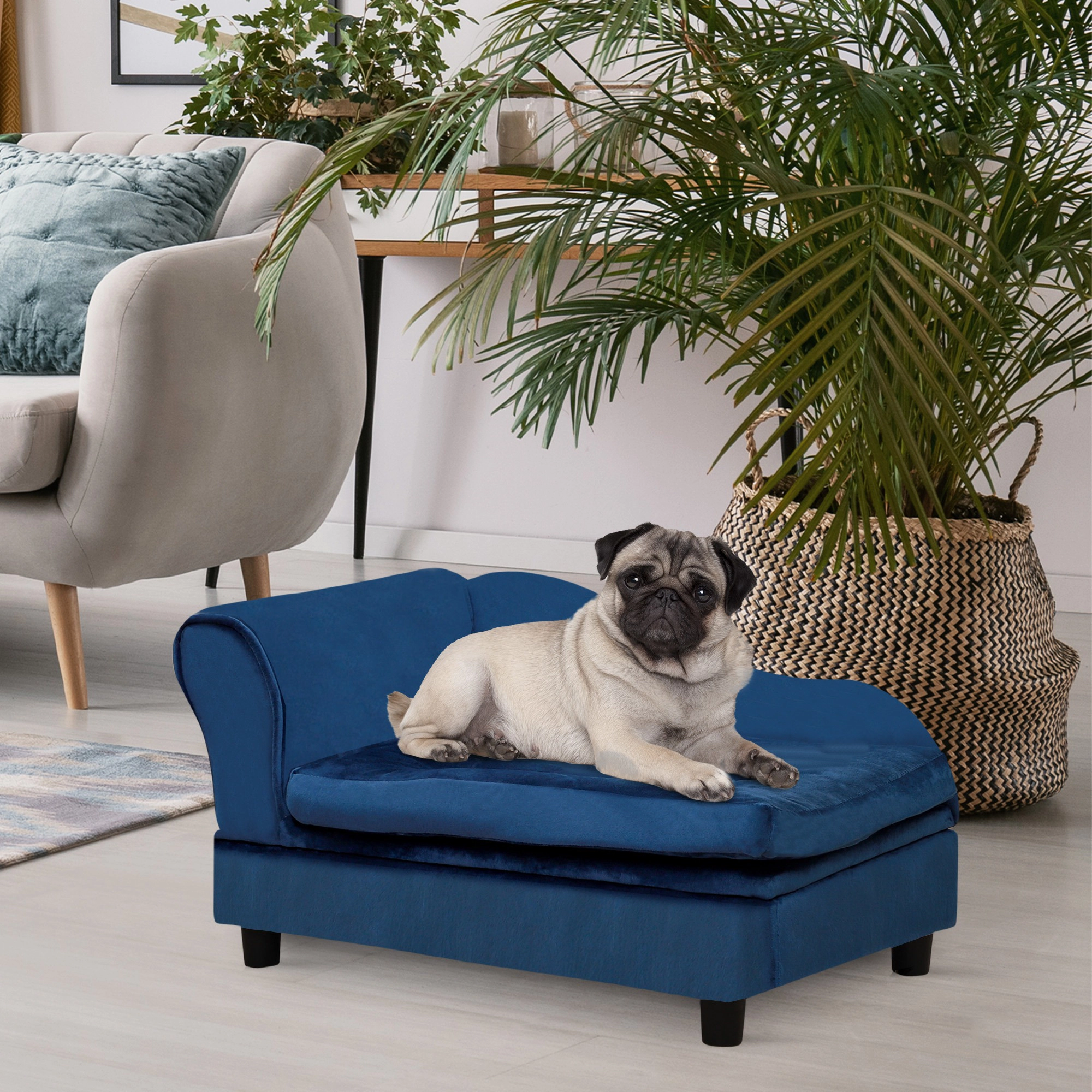 HONGGE Pet Sofa Bed Couch with Storage for Cats and Small Dogs