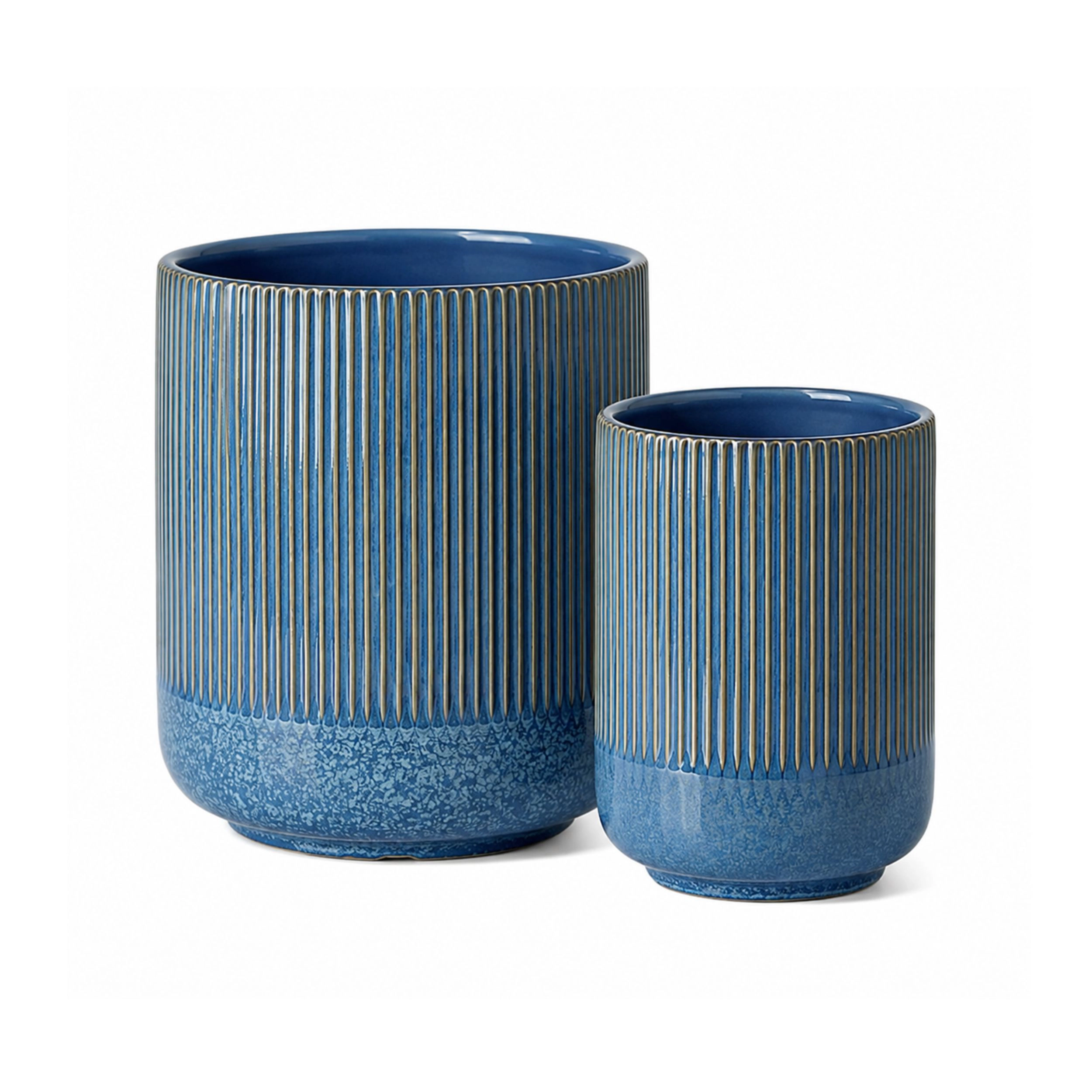 Stock Preferred Pack of 2 Fluted Ceramic Utensil Holder Set Kitchen Counter Organizer