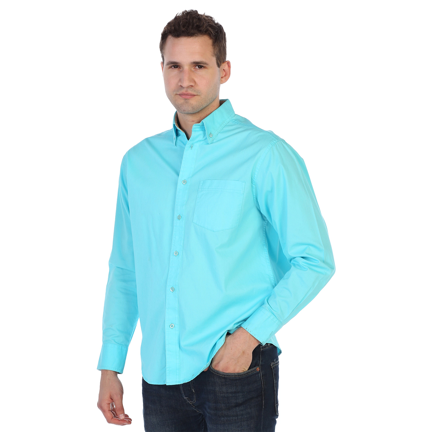 Gioberti Men's 100% Cotton Long Sleeve Casual Twill Oxford Shirt