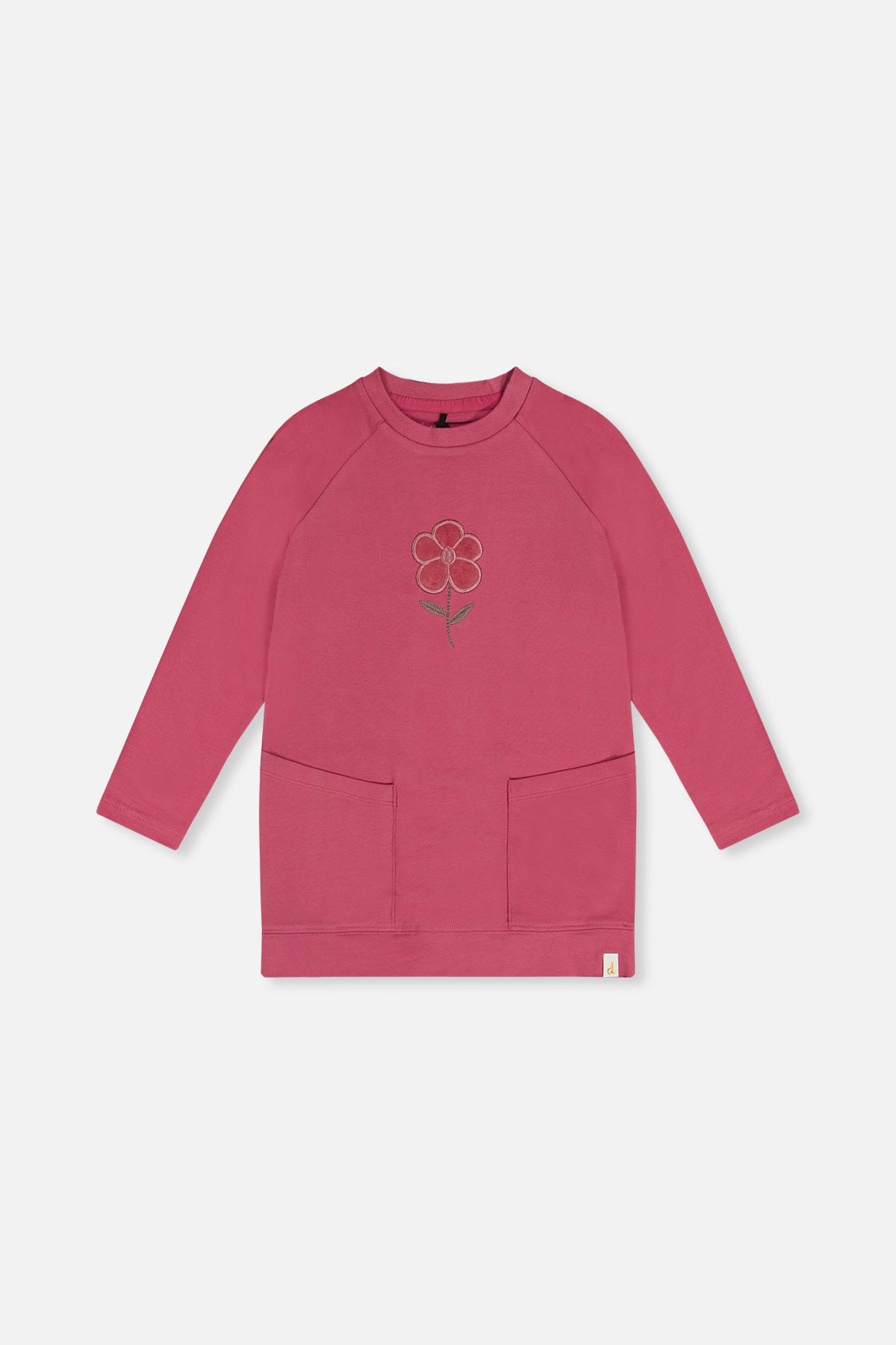 Deux par Girls Flower Appliqué Raglan Sleeve Tunic with Front Pockets