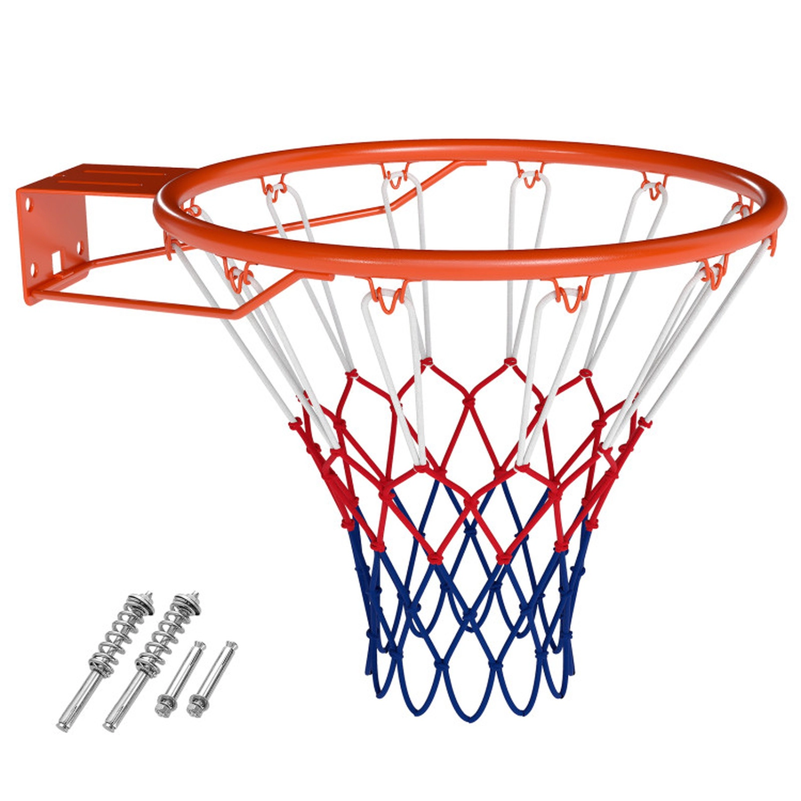 SUGIFT Heavy Duty Wall Mounted Basketball Rim Goal Replacement 18-in Inner Diameter Rim Black/Orange