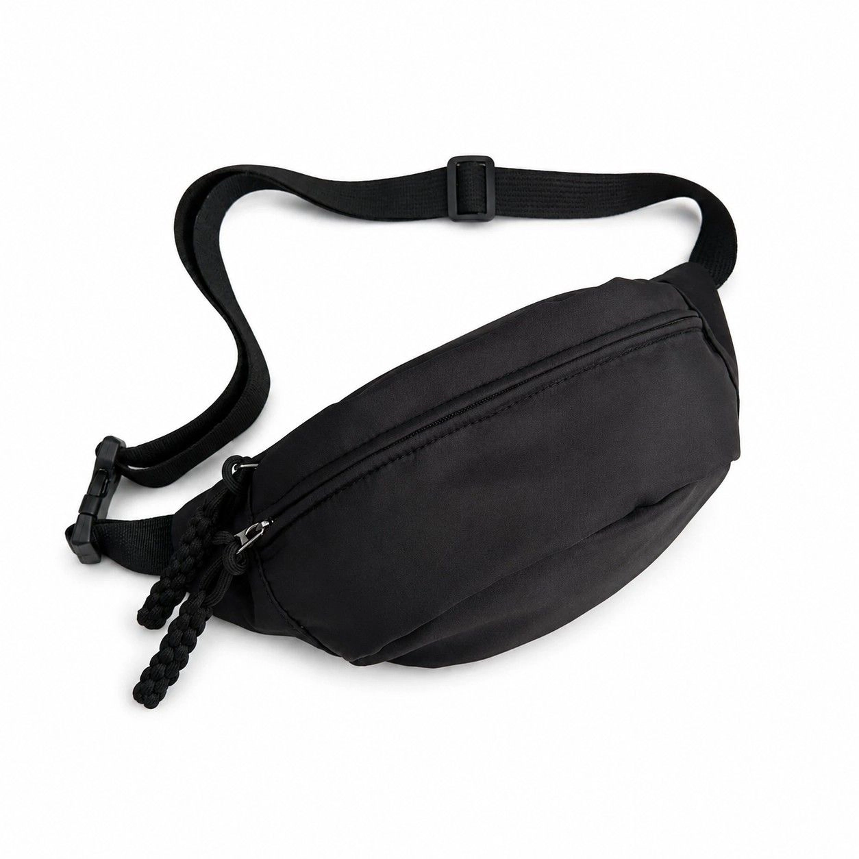 Alilang Women's Crossbody Sling Bag with Adjustable Strap Zip Closure and Braided Pull, Black