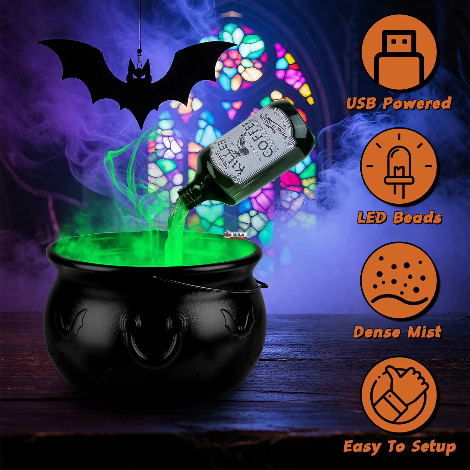 IMounTEK Unisex 2-in-1 Halloween Witch Cauldron Set