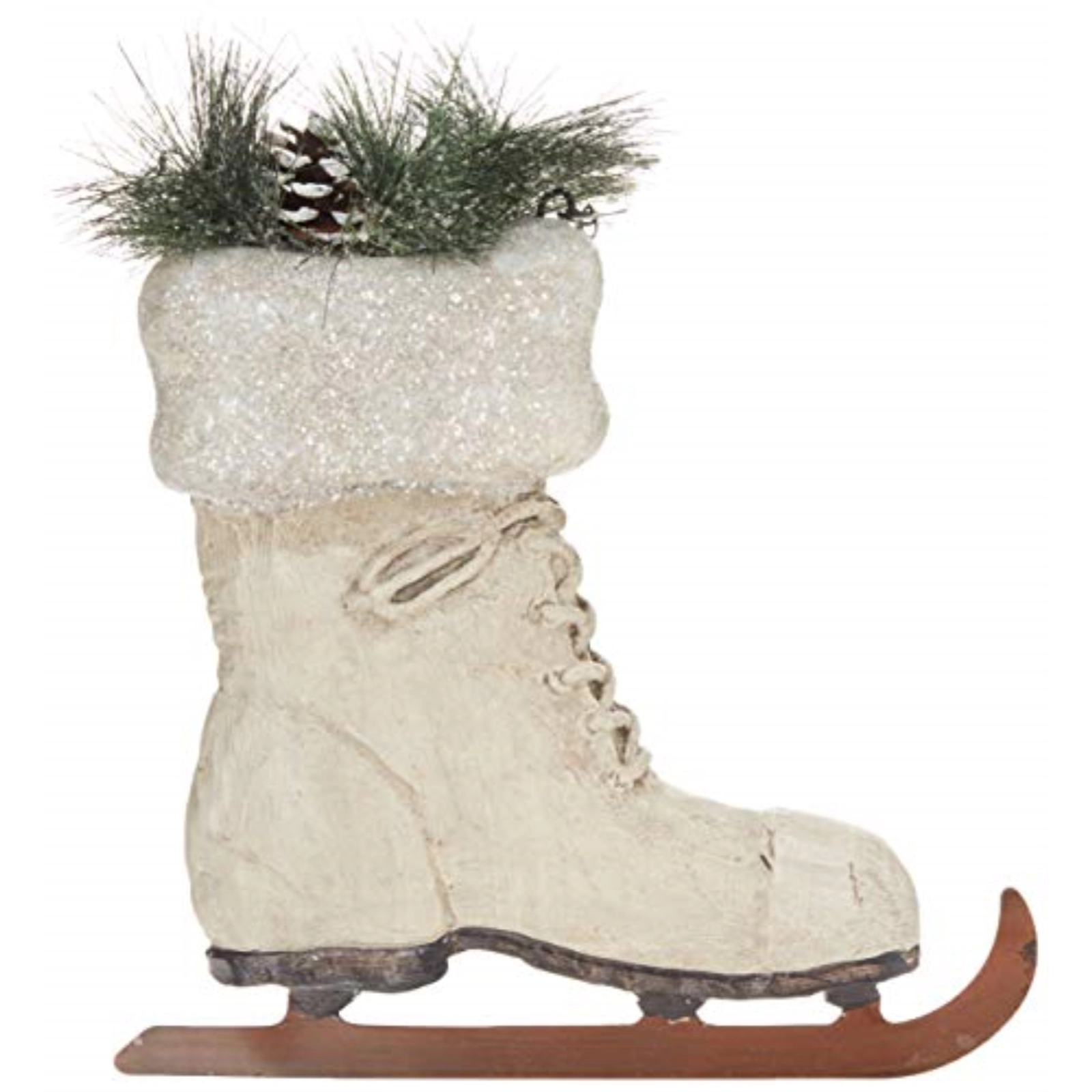 K&K Interiors White Ice Skate Christmas Arrow Replacement Sign 13.5 inch - Arrow Sold Separately