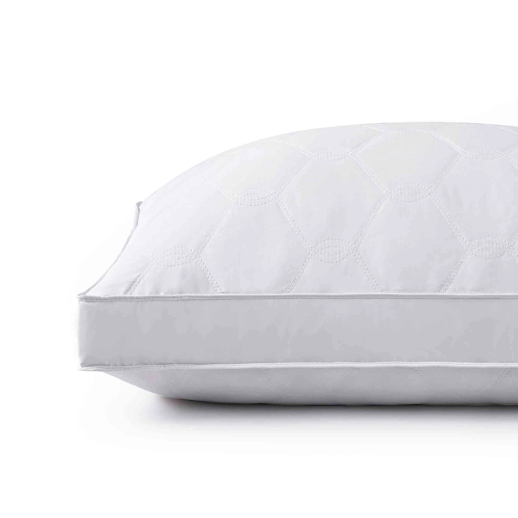 PEACENEST Curved Quilted High Loft Goose Feather Pillow Set