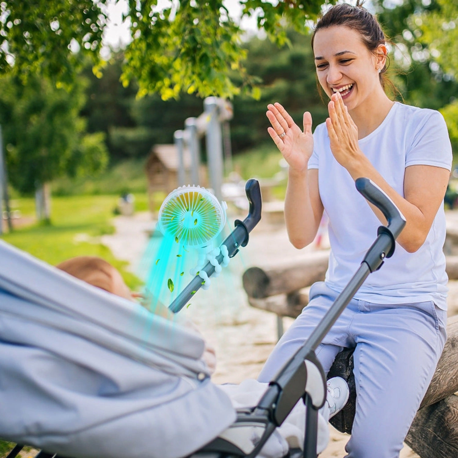 IMounTEK Unisex Rechargeable Clip-On Stroller Fan