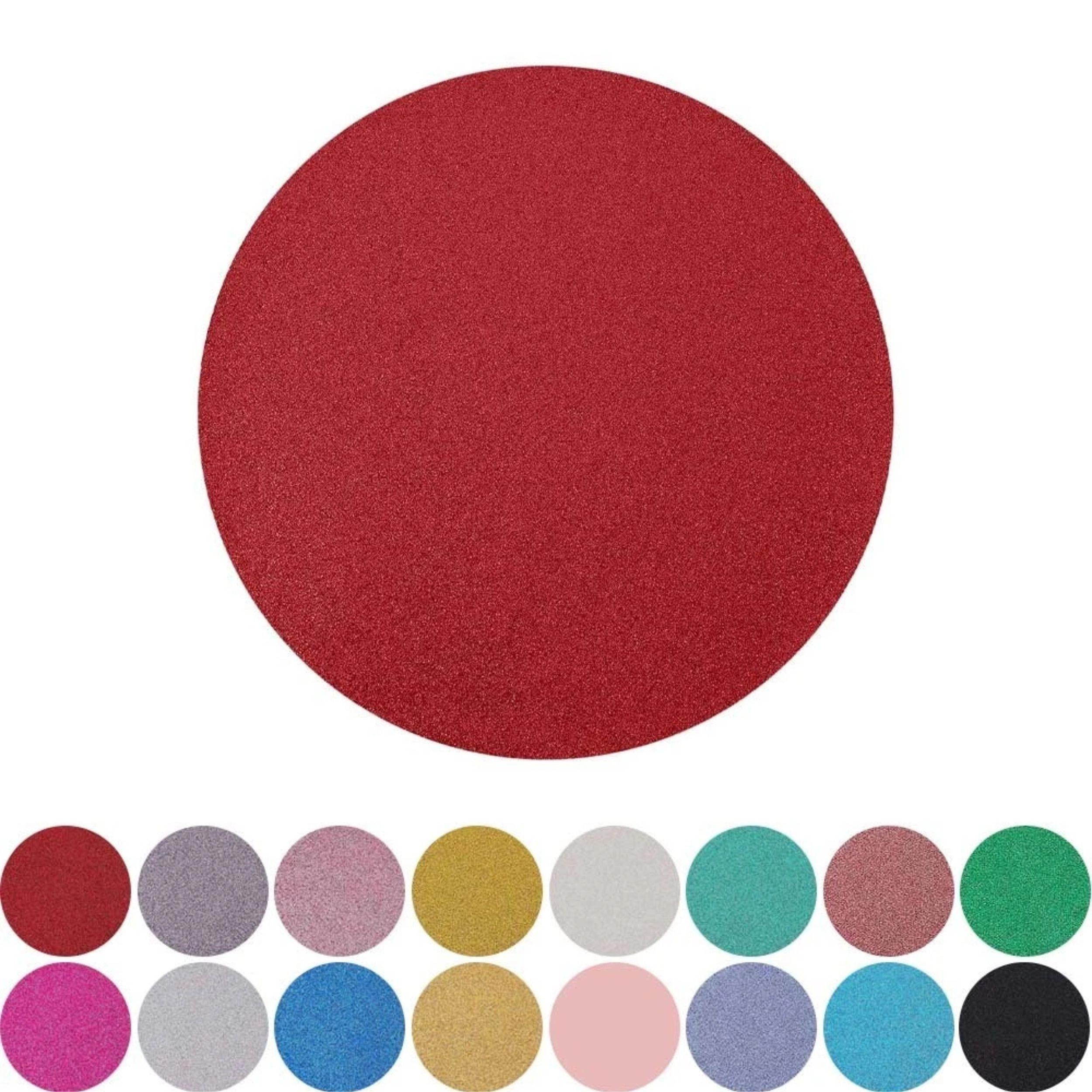 Home Collection Set of 6 Glitter Faux Leather Round Placemats